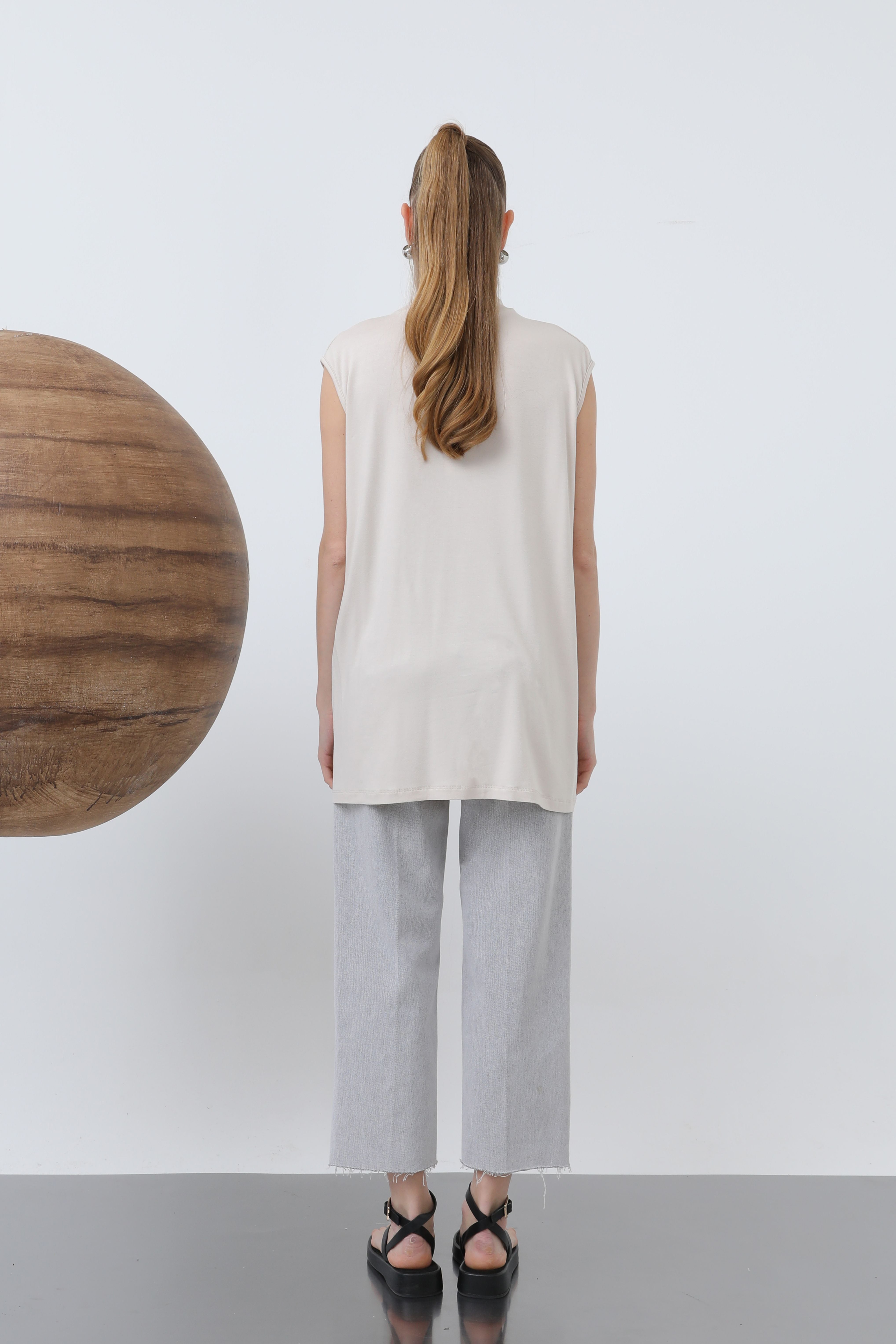 Kadın Kolsuz Bisiklet Yaka Tunik Boy İçlik - 40006BLZ