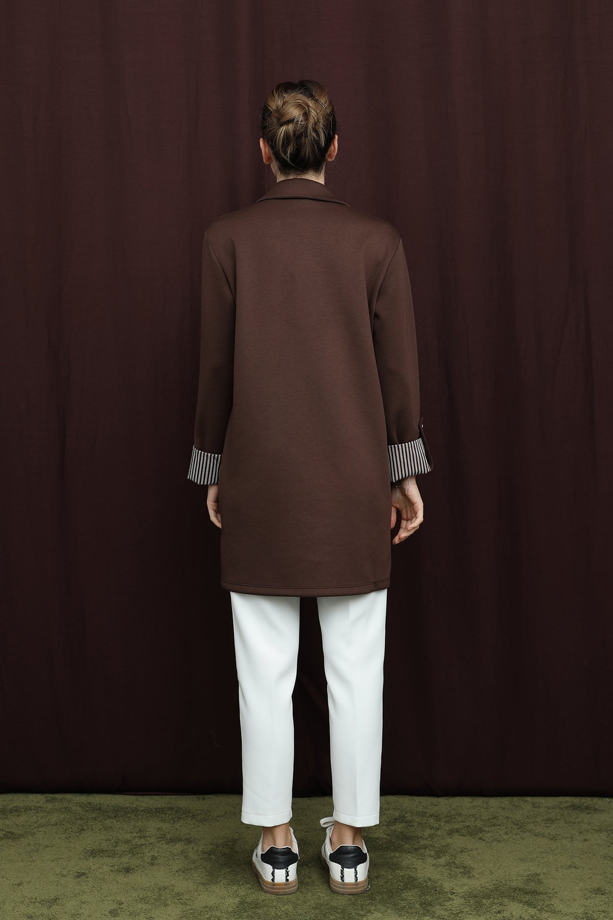 Kadın Basıc Pat ve Kol Detaylı  Tunik  -  10724TUN