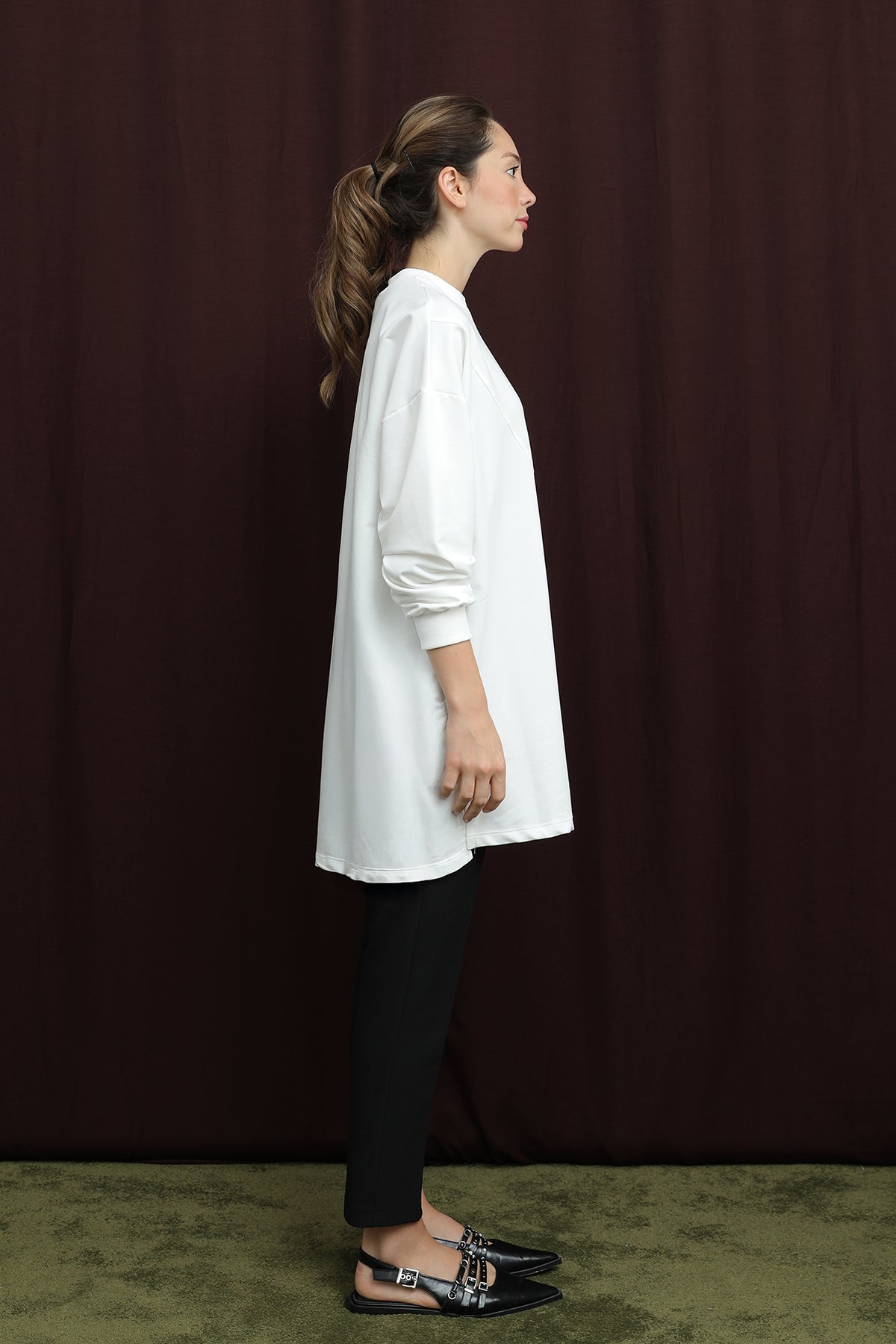 Kadın Aplikeli İşlemeli Tunik - 10727TUN