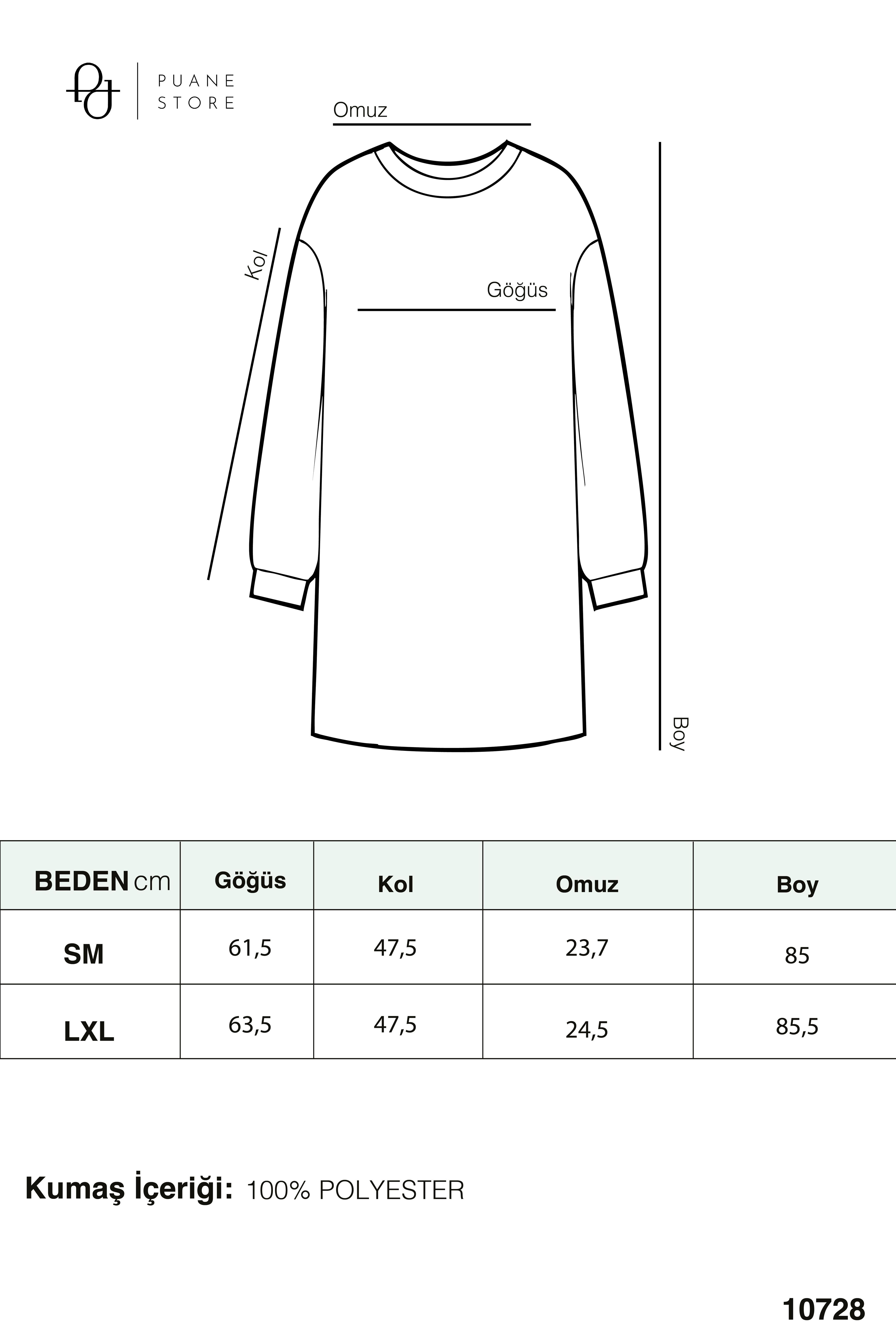 Kadın Fermuar ve Deri Detaylı Asimetrik Tunik - 10728TUN
