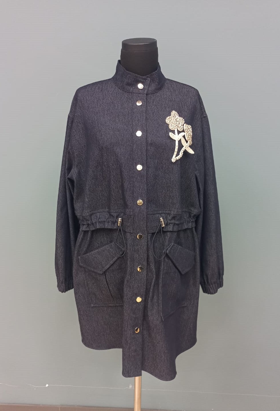 Kadın Beli Tünelli ve Aksesuarlı Denim Tunik - 10732TUN