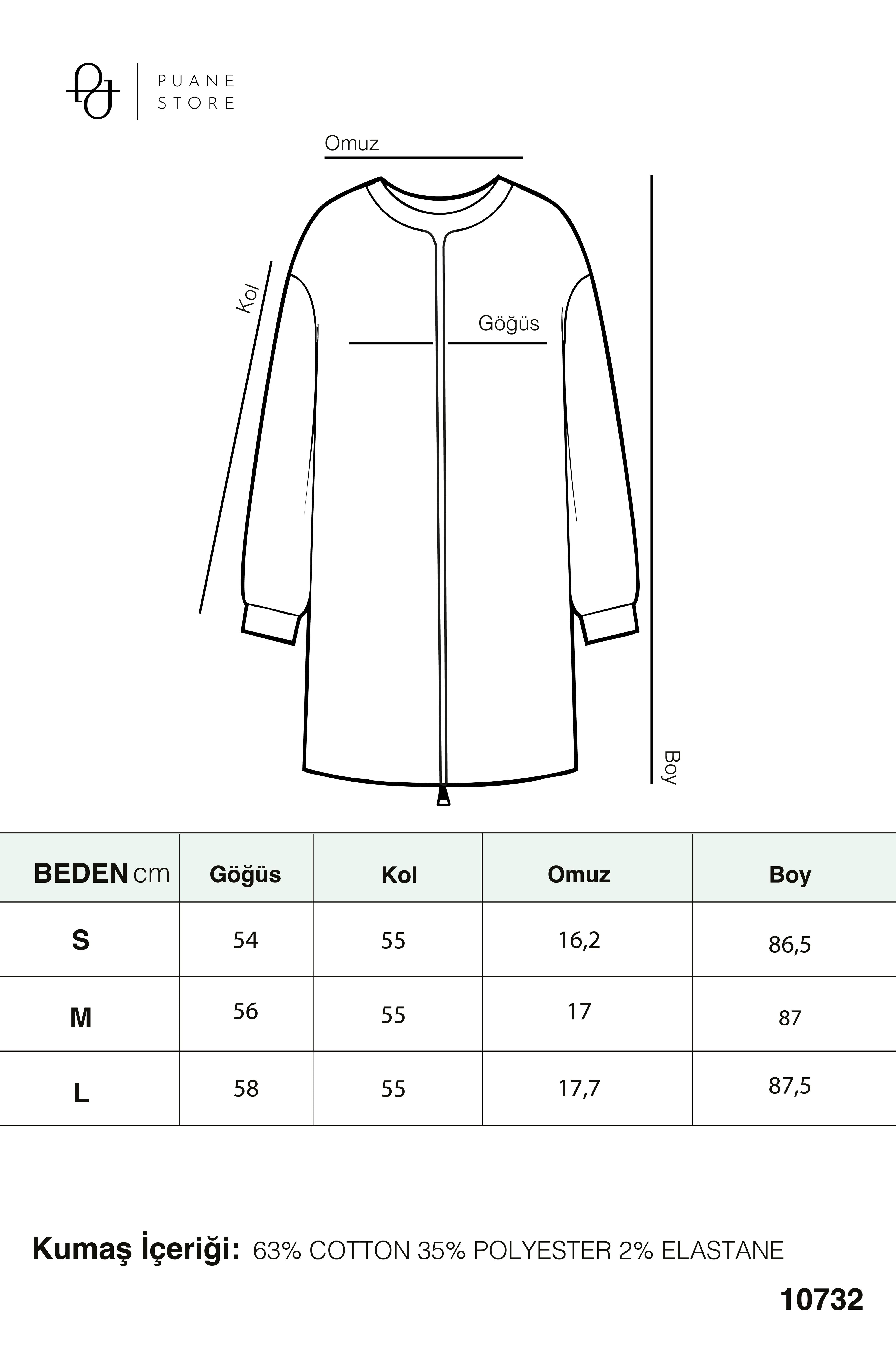 Kadın Beli Tünelli ve Aksesuarlı Denim Tunik - 10732TUN