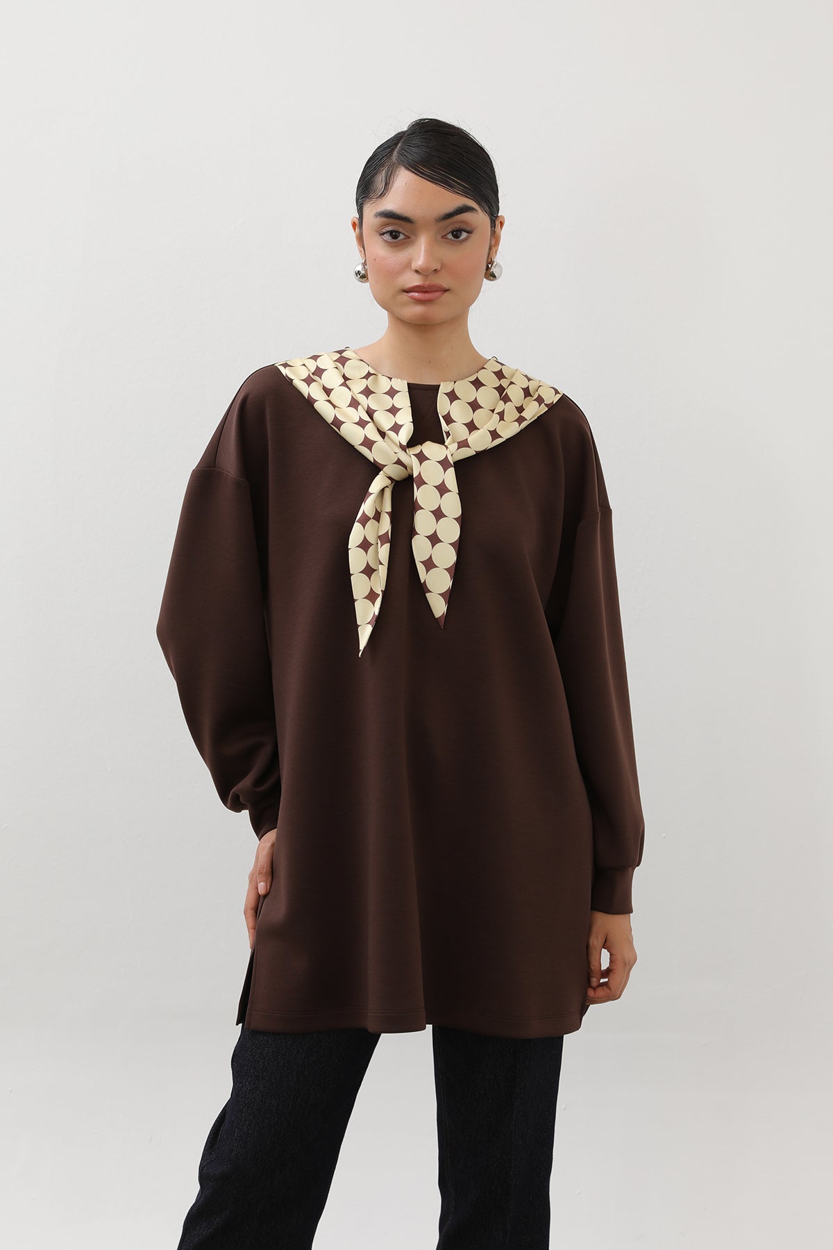 Kadın Puantiye Detaylı Basic Tunik - 10742TUN
