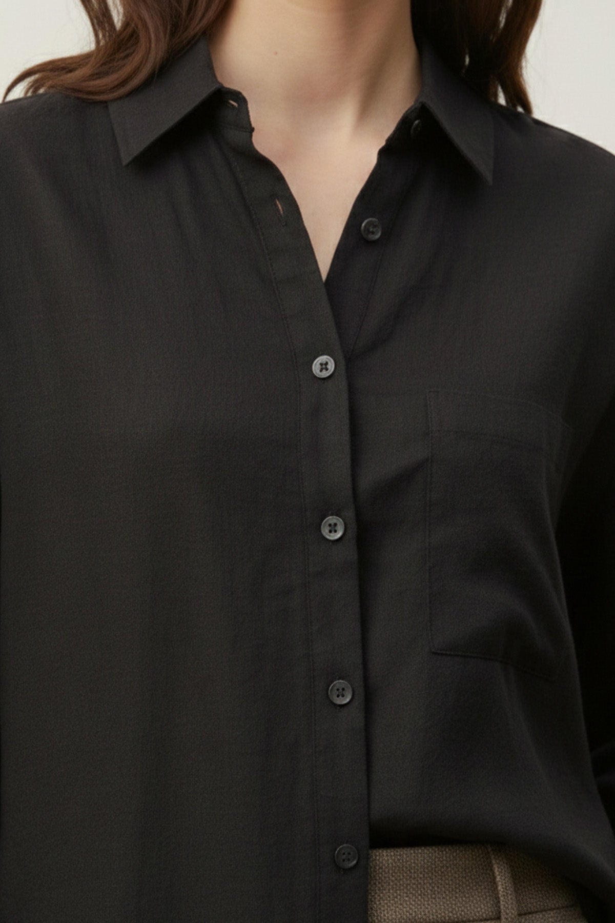 Kadın Uzun Kollu Düğmeli Salaş Gömlek – 10744GML