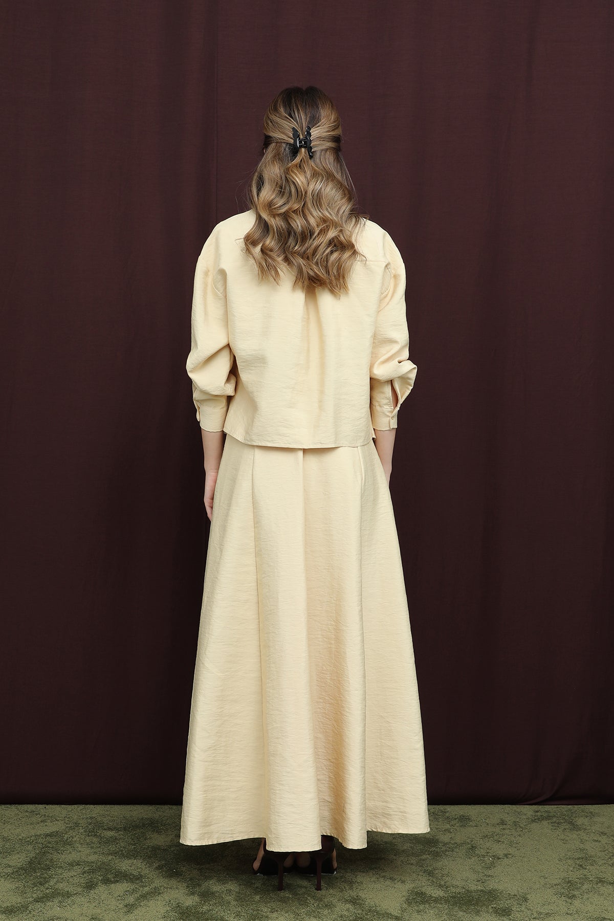 Kadın Beli Kemerli Gömlek Elbise - 12650ELB