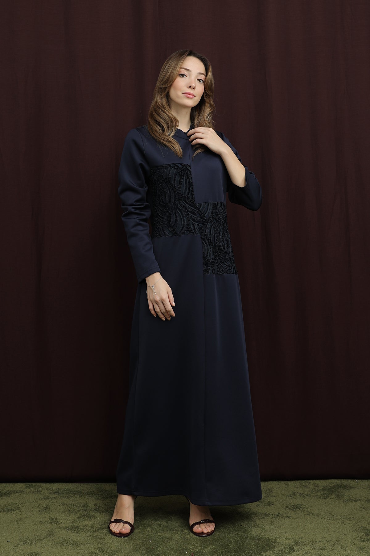 Kadın Dantel Detaylı Elbise - 12653ELB