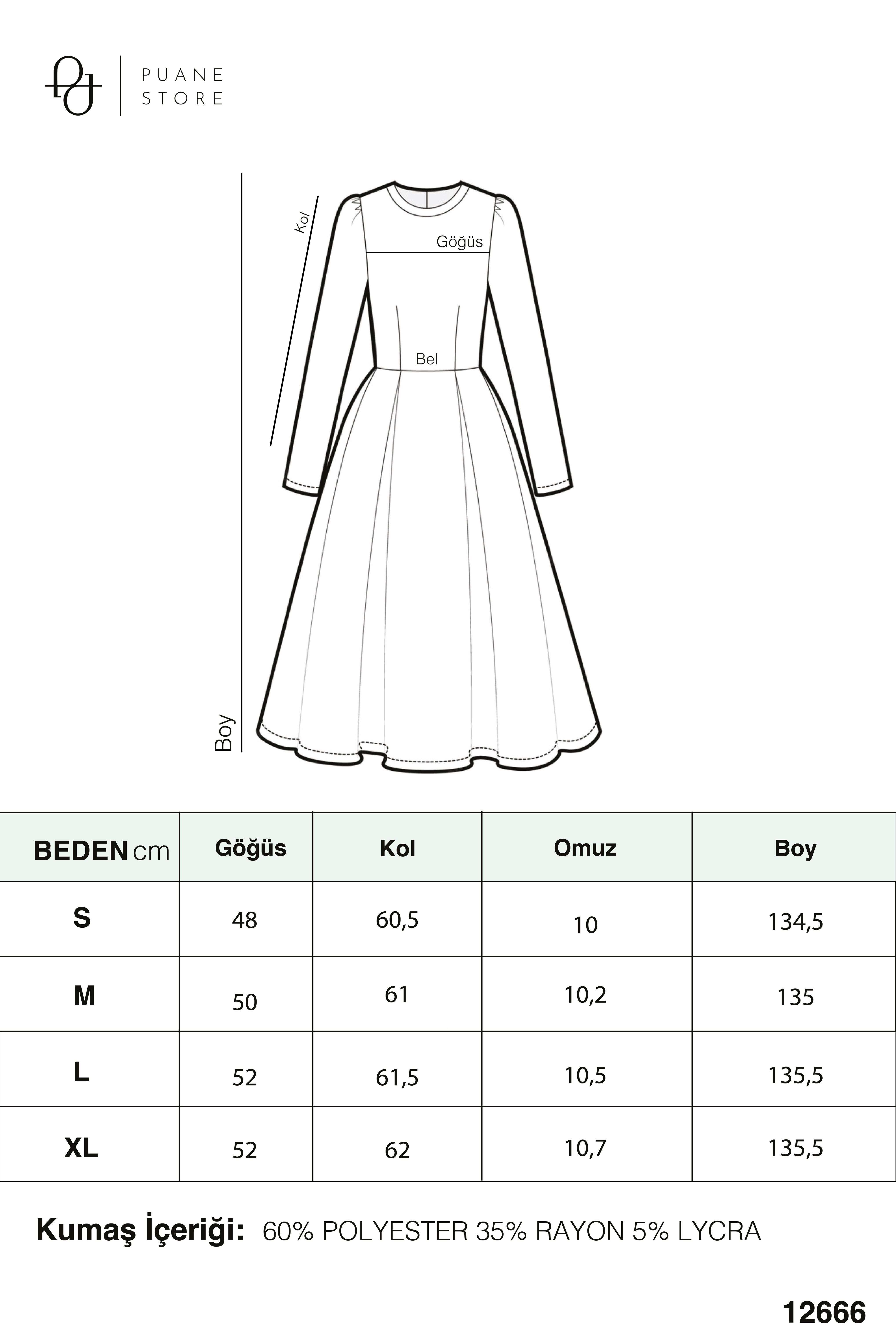 Kadın Fular Detaylı Polo Yaka Rahat Kesim Uzun Elbise – 12666ELB