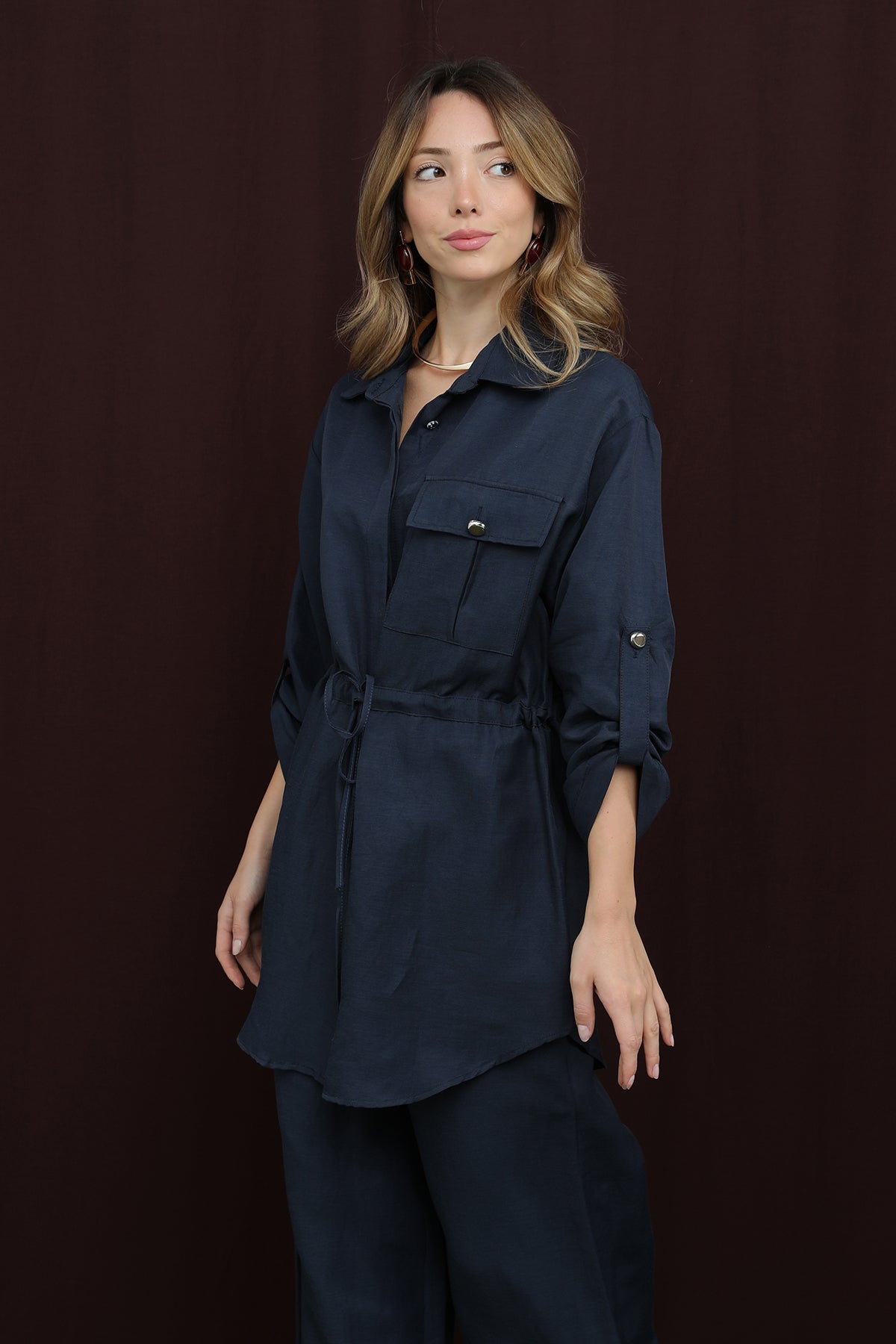 Kadın Cep Detaylı Belden Tünelli Takım - 14378TKS