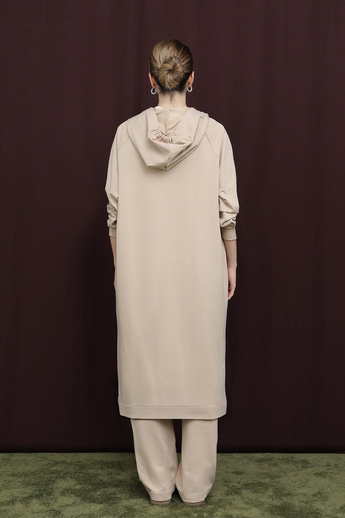 Kadın Aplike Detaylı Fermuarlı Kapüşonlu Takım - 14393TKS