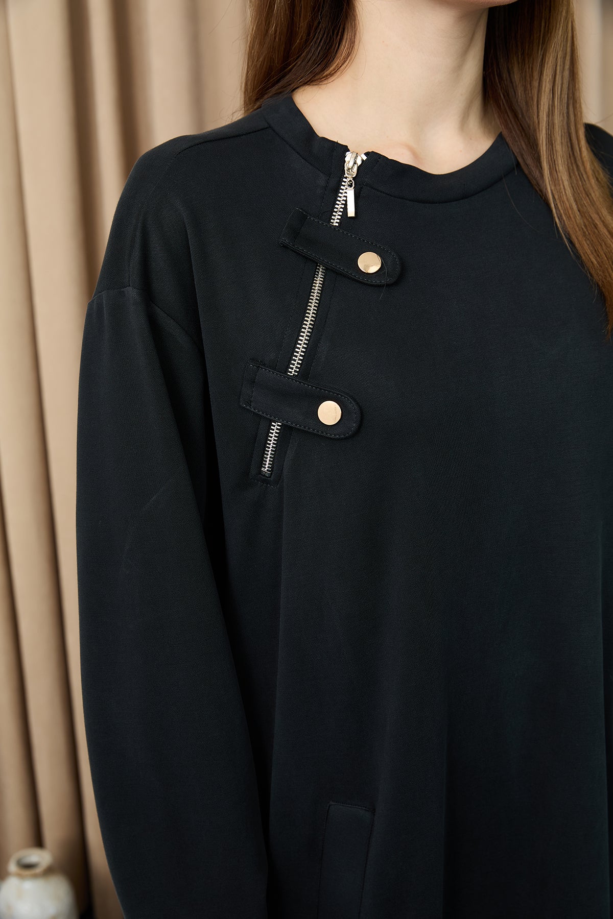 Kadın Yaka Fermuar Detaylı Takım -14406TKS