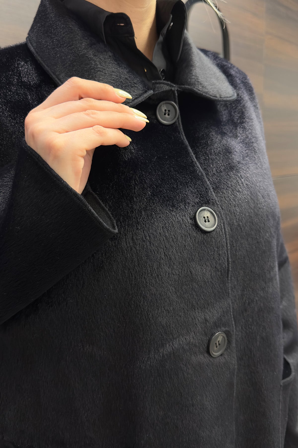 Kadın Düğme ve Cep Detaylı Fox Kaban - 15220KBN