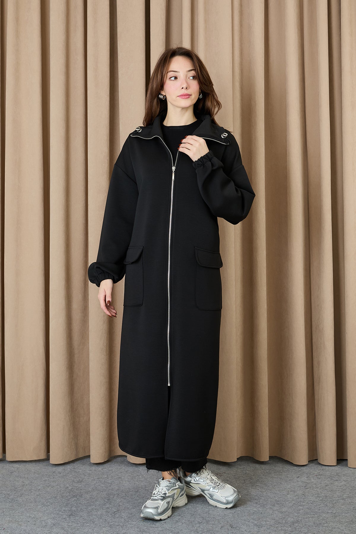 Kadın Yakası Ve Arka Belden Tünelli Basic Kap - 15225MNT