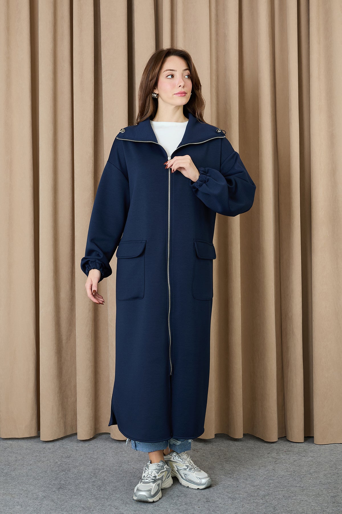 Kadın Yakası Ve Arka Belden Tünelli Basic Kap - 15225MNT