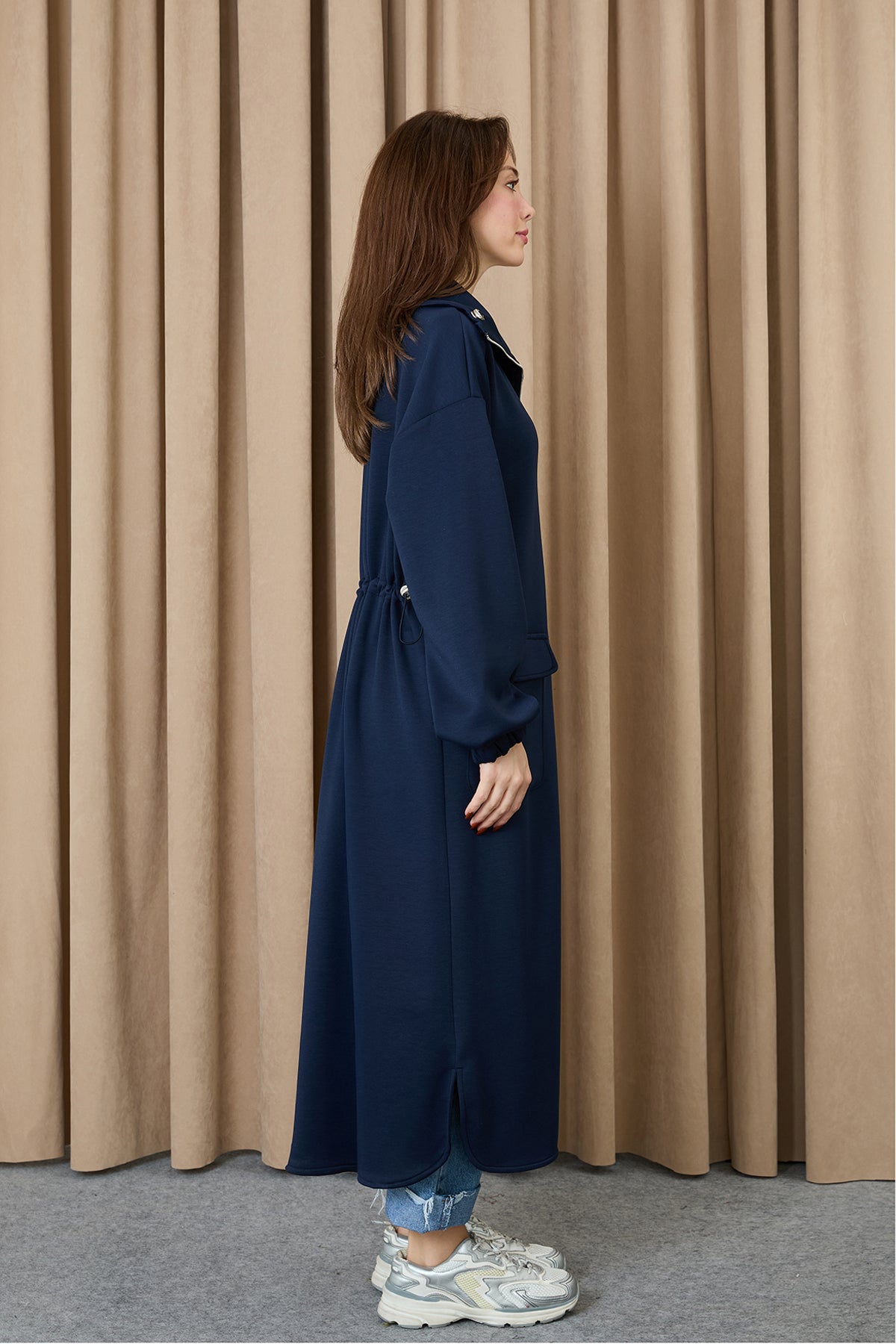 Kadın Yakası Ve Arka Belden Tünelli Basic Kap - 15225MNT