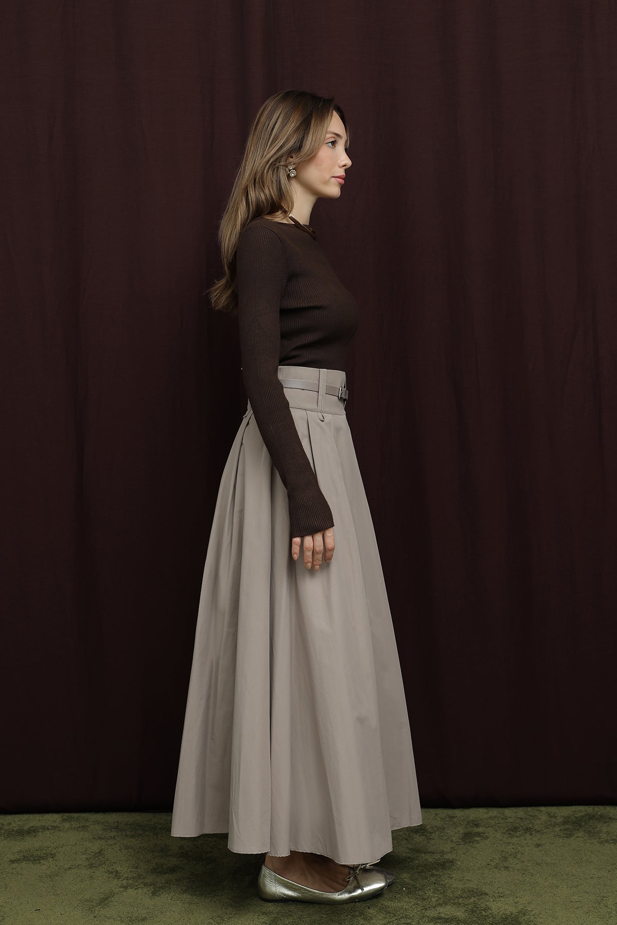 Kadın Köprü Detaylı Kemerli Etek - 20710ETK