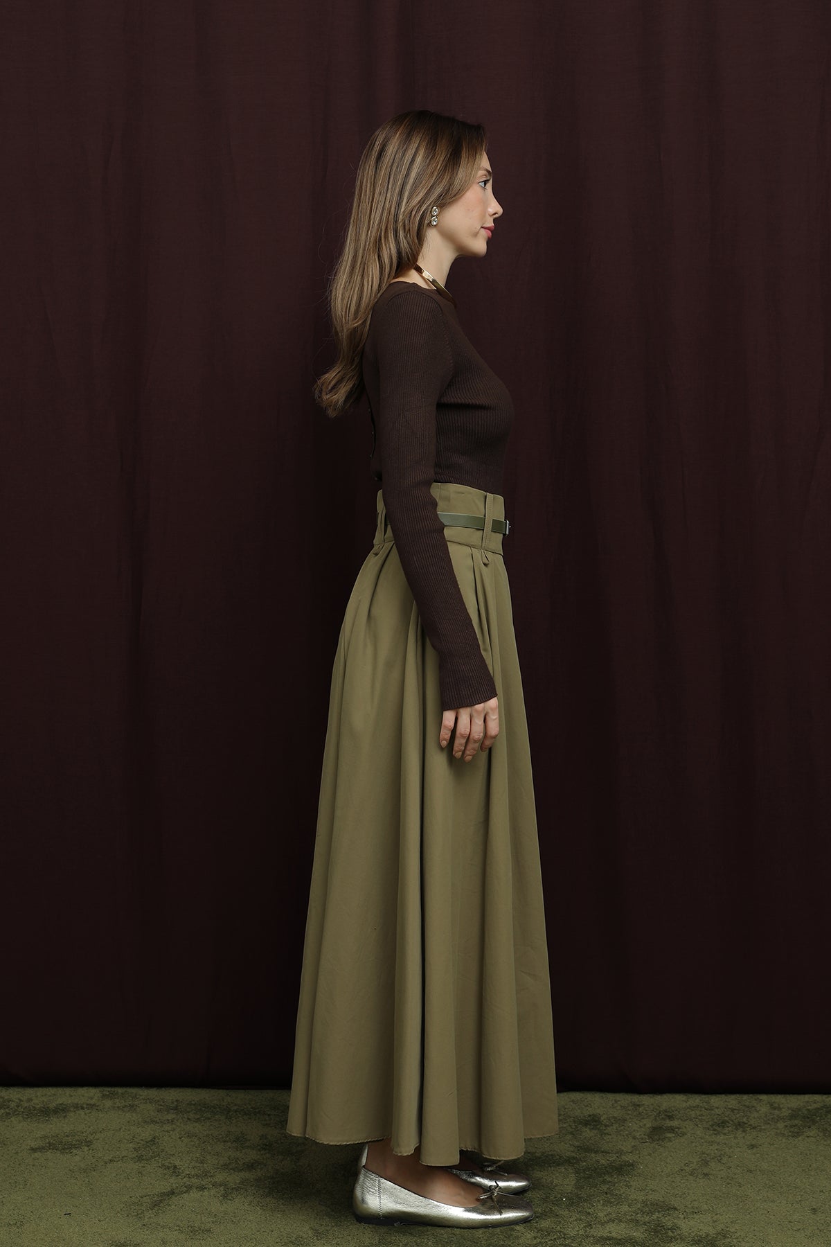 Kadın Köprü Detaylı Kemerli Etek - 20710ETK