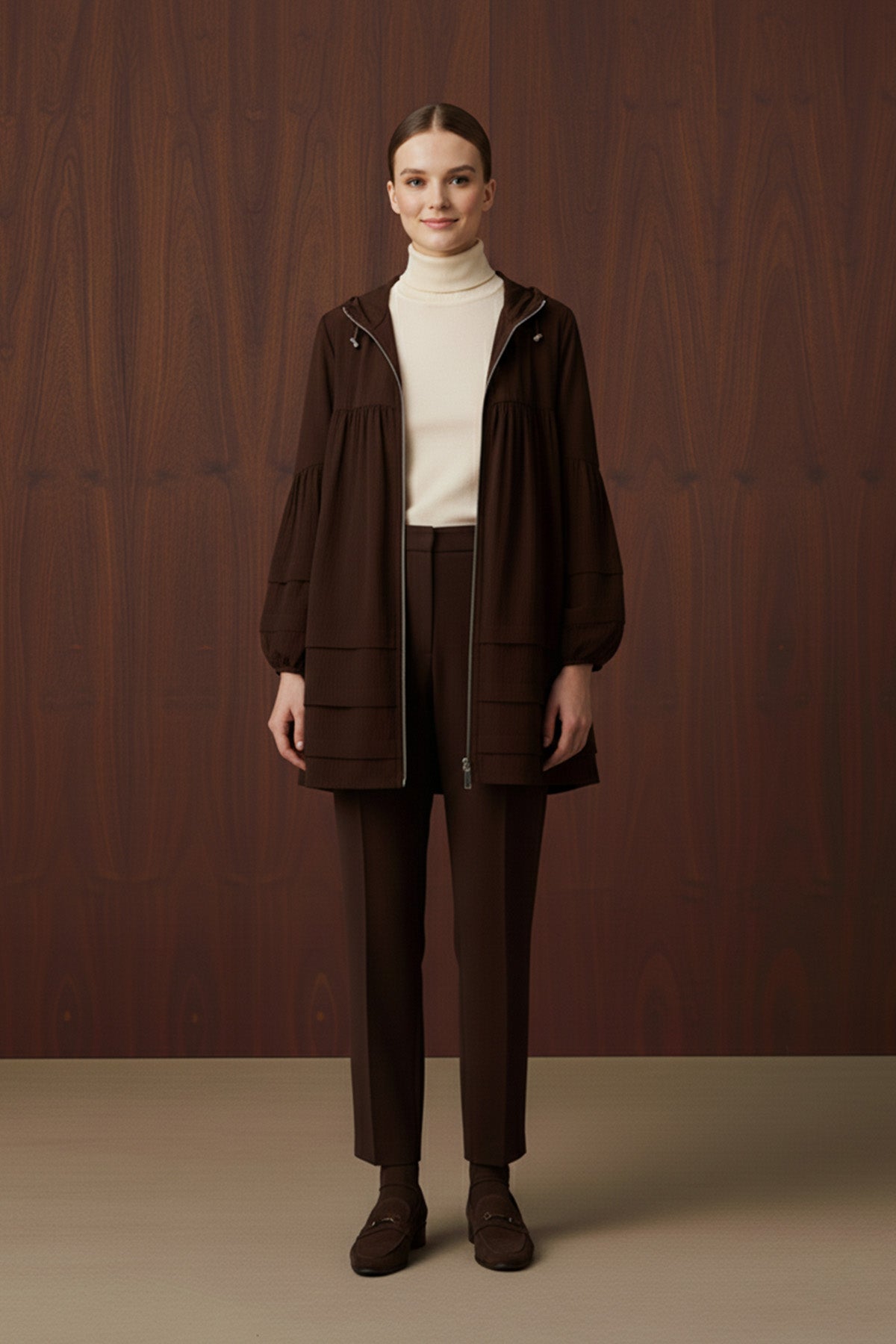 Kadın Katman Detaylı Kap  -  32395MNT