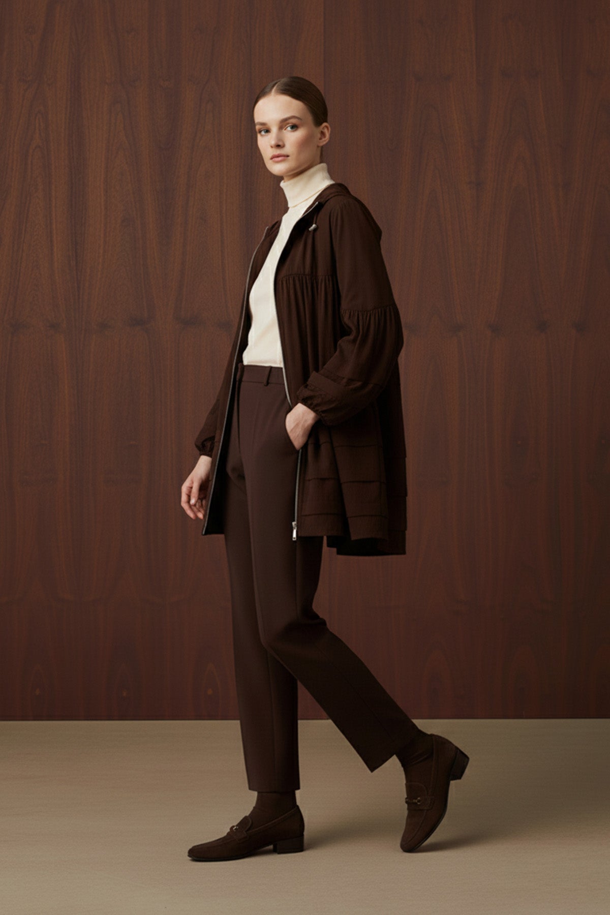 Kadın Katman Detaylı Kap  -  32395MNT