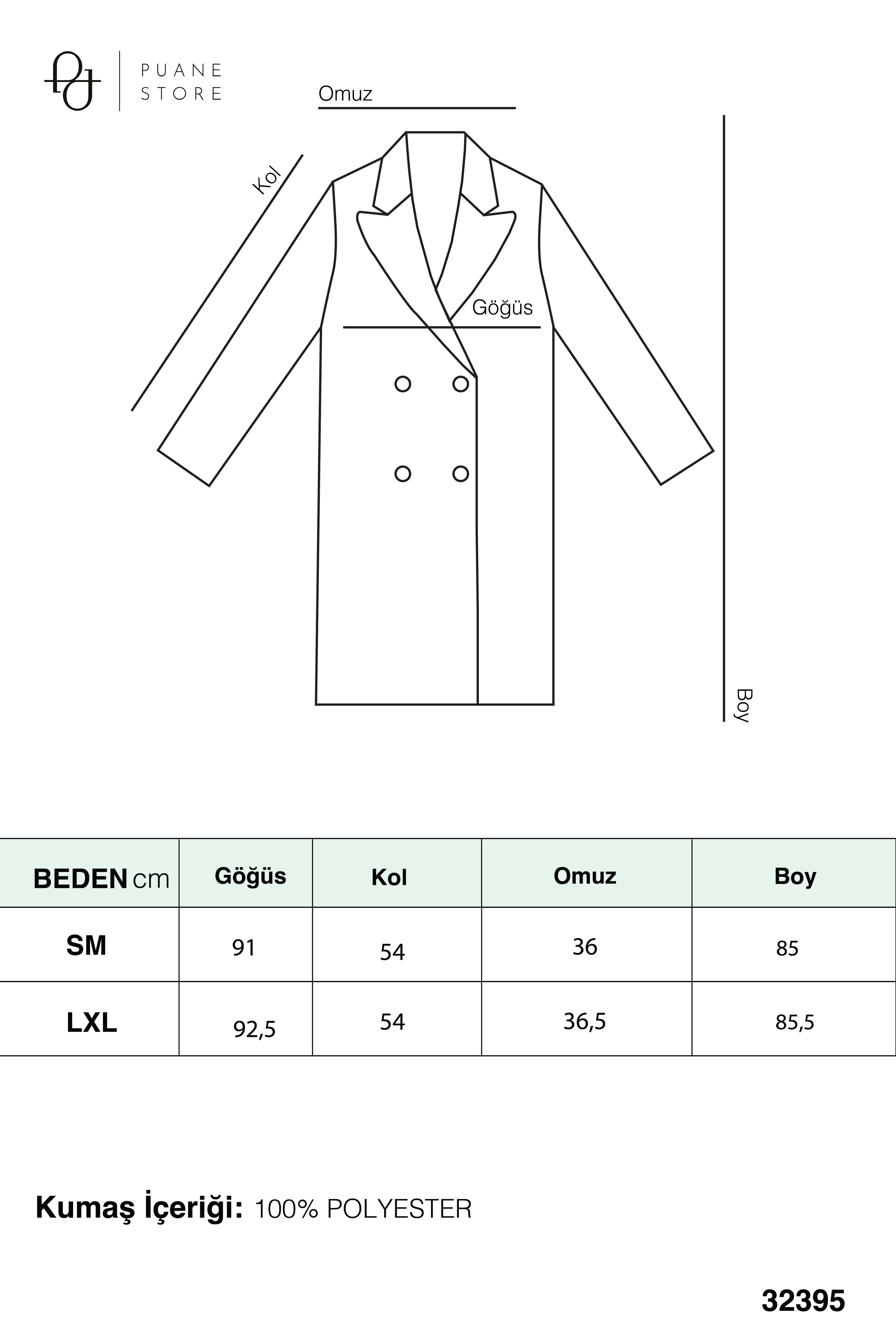 Kadın Katman Detaylı Kap  -  32395MNT