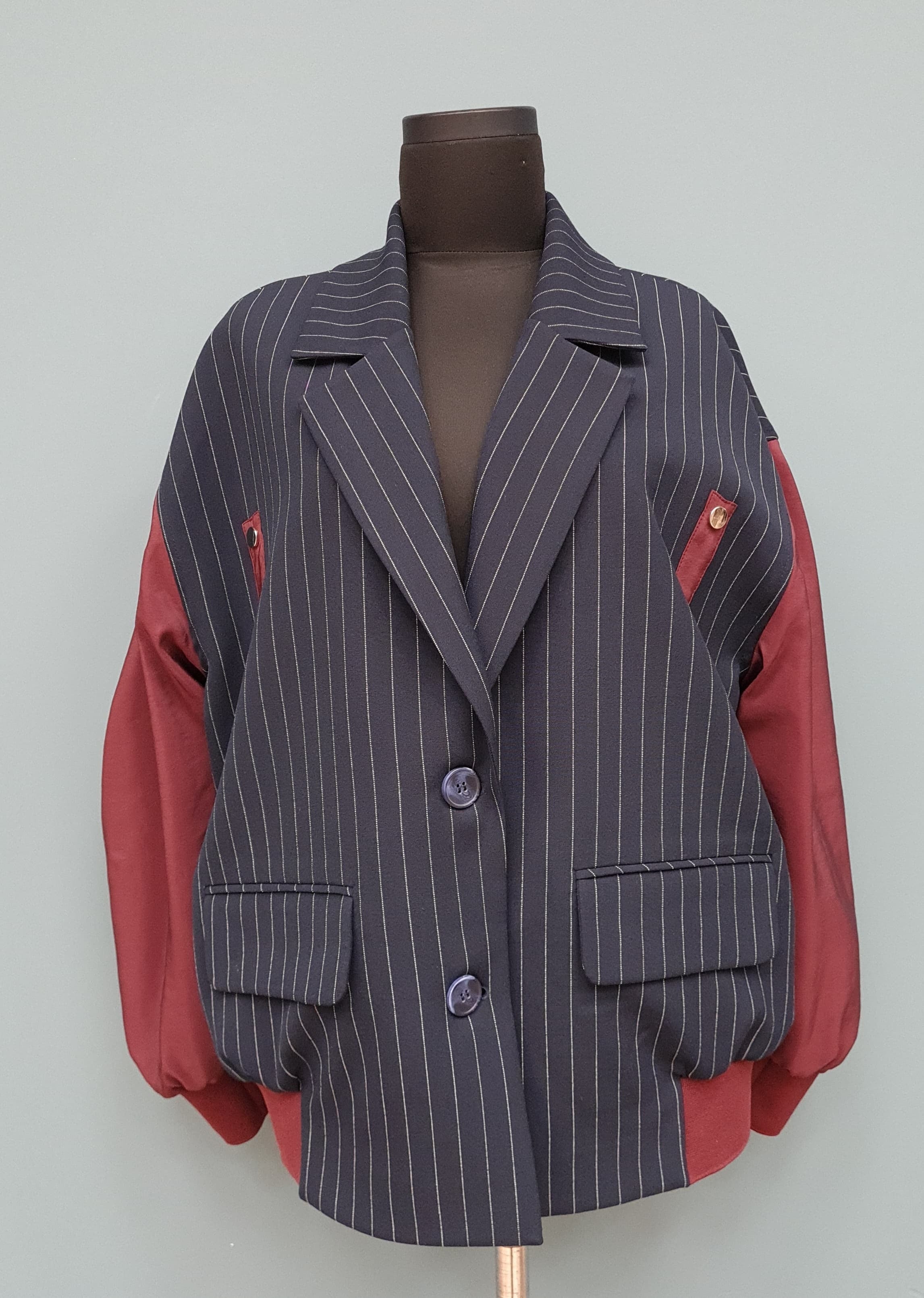 Kadın Çizgili Oversize Ceket  -  32401CKT