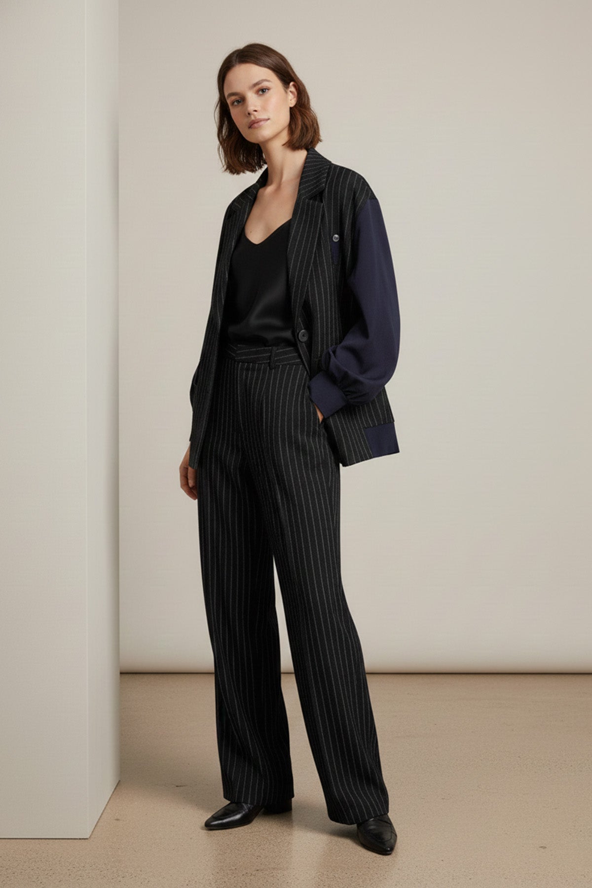 Kadın Çizgili Oversize Ceket  -  32401CKT