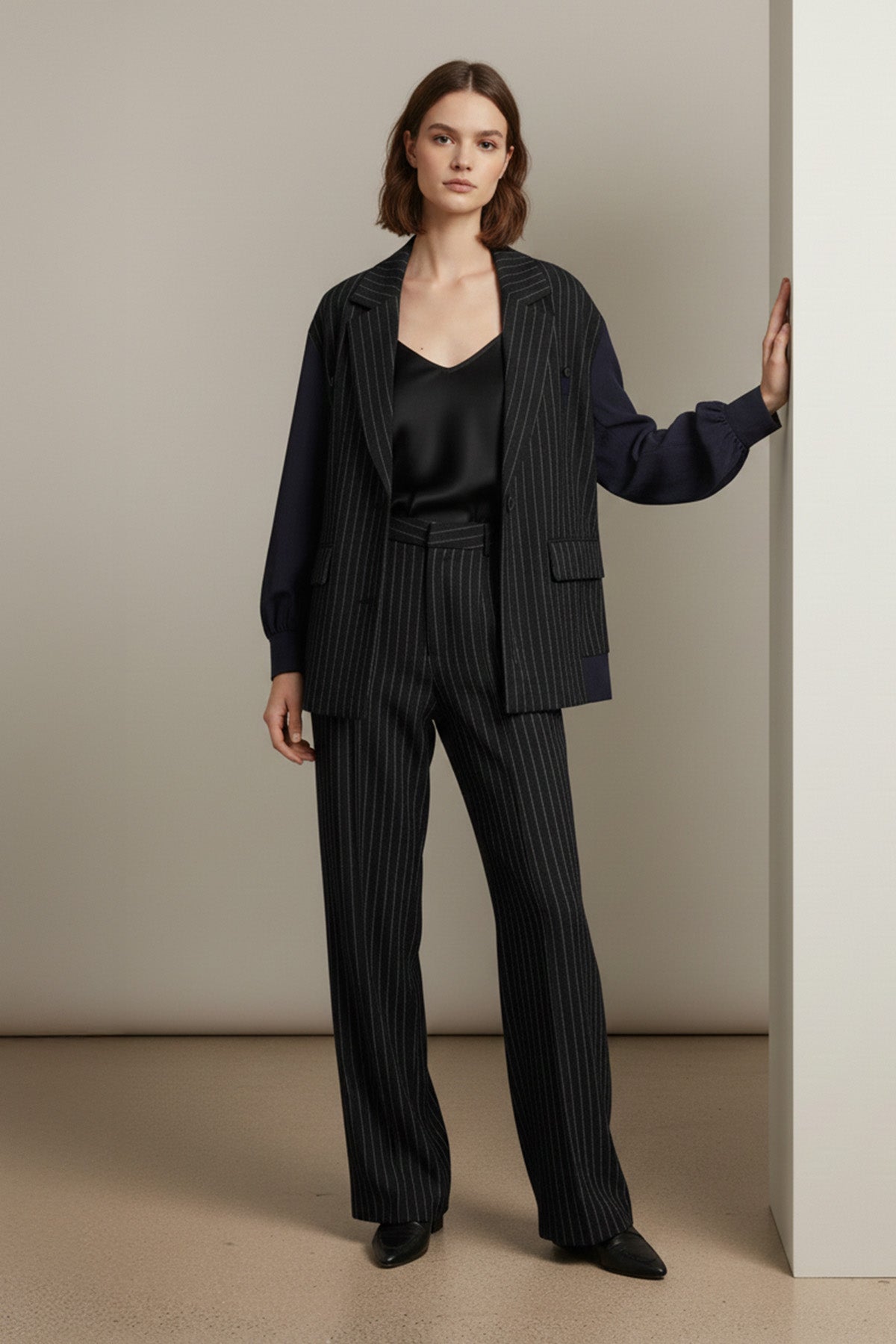 Kadın Çizgili Oversize Ceket  -  32401CKT