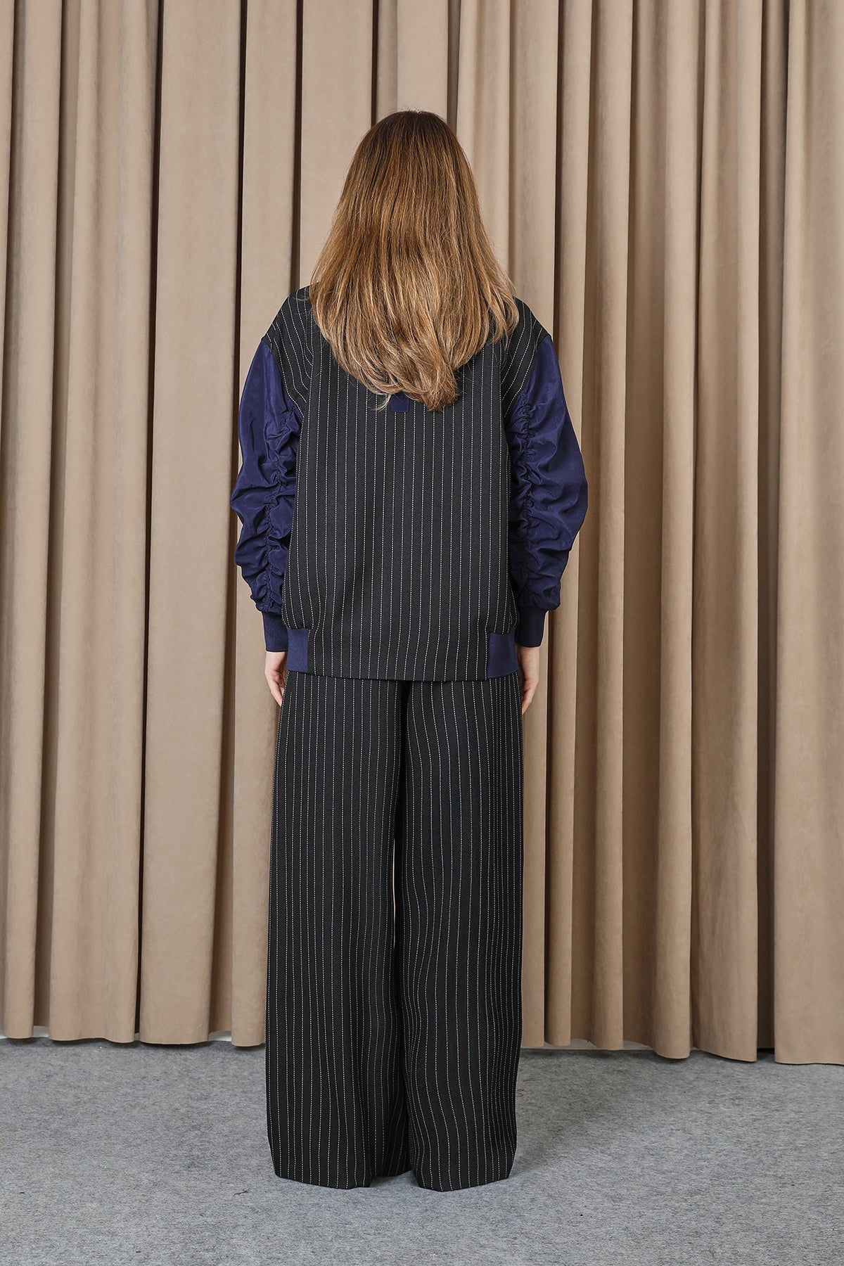 Kadın Çizgili Oversize Ceket  -  32401CKT