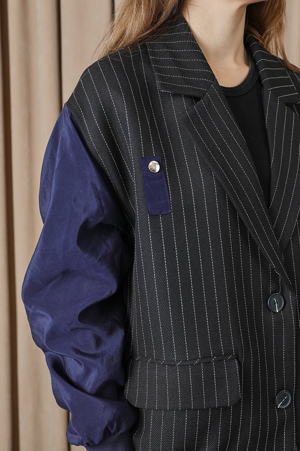 Kadın Çizgili Oversize Ceket  -  32401CKT