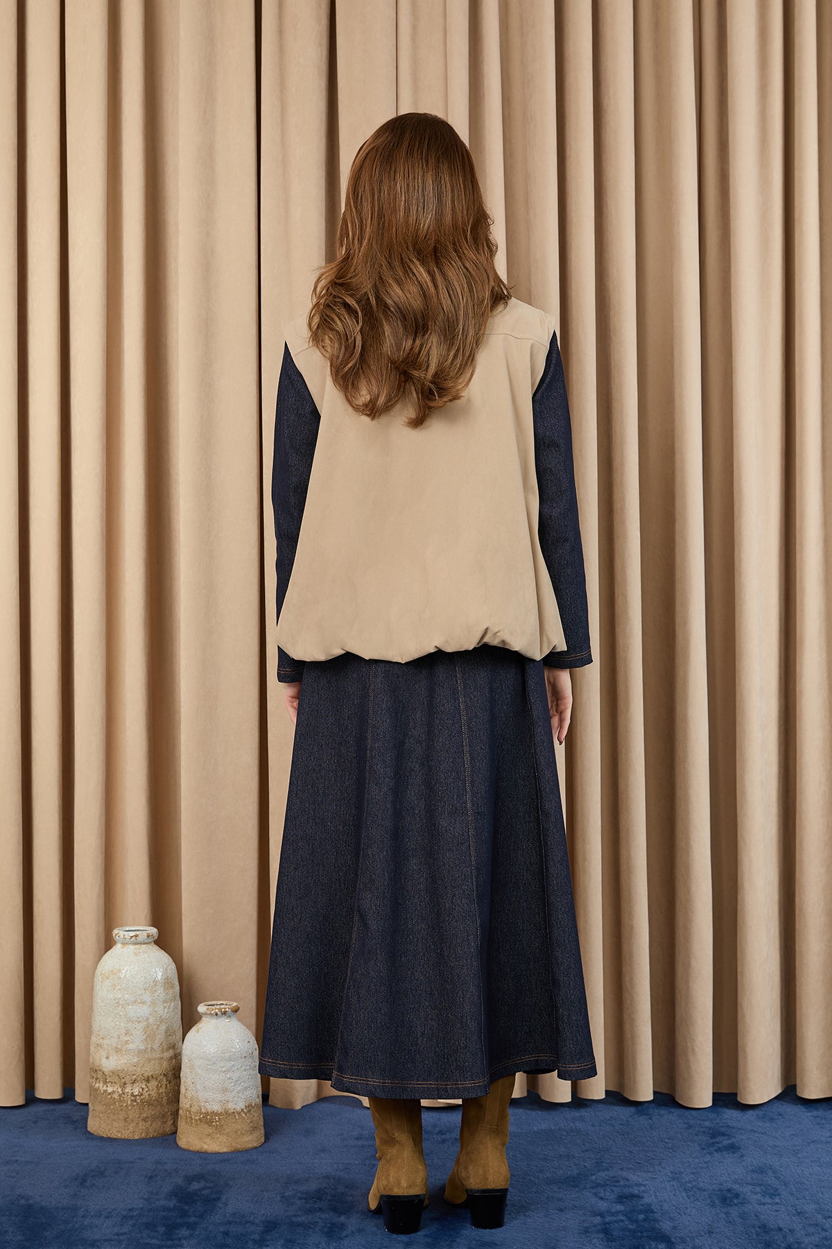 Kadın Cep Detaylı Süet Yelek  -  32404YLK