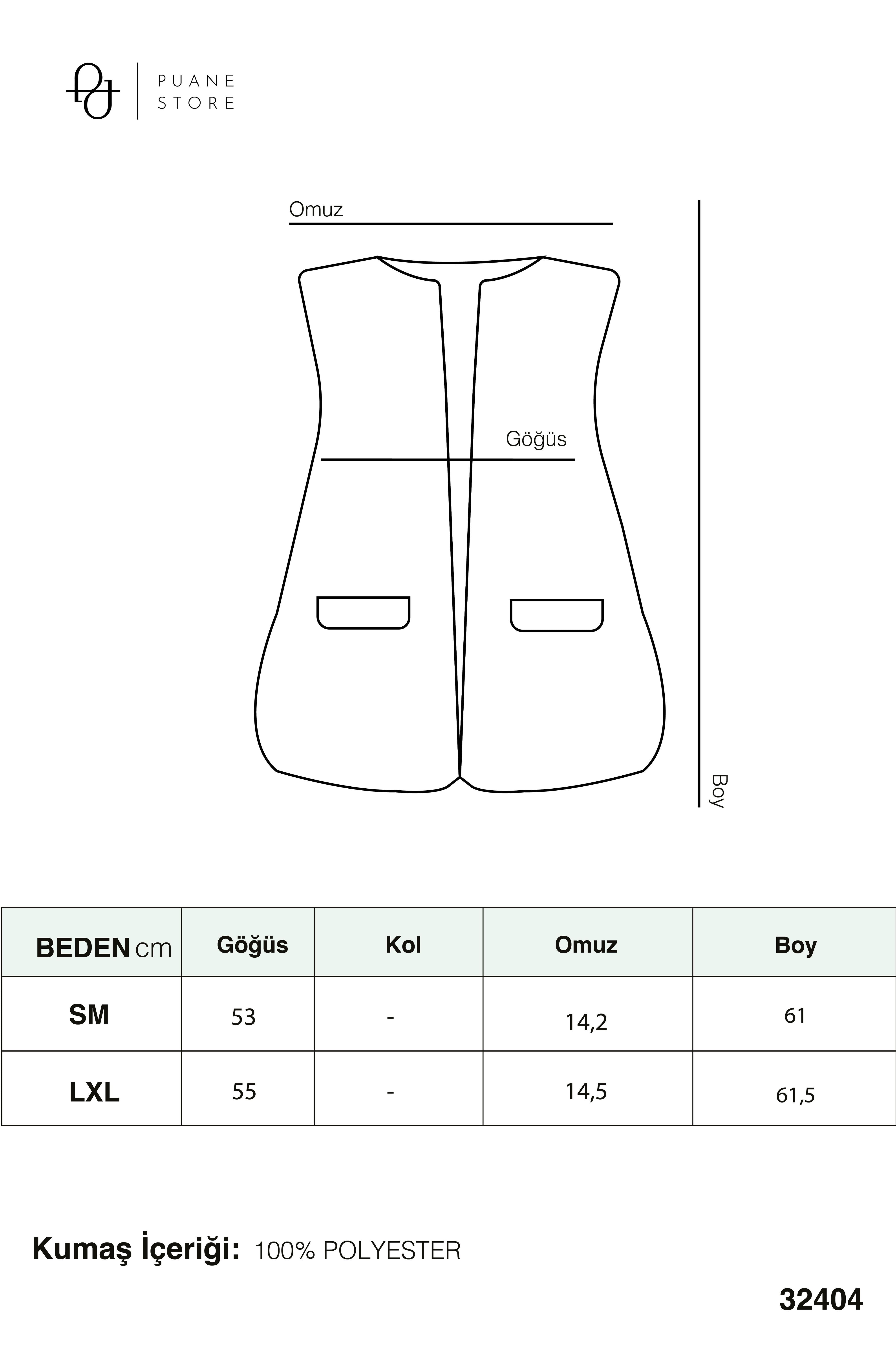 Kadın Cep Detaylı Süet Yelek  -  32404YLK