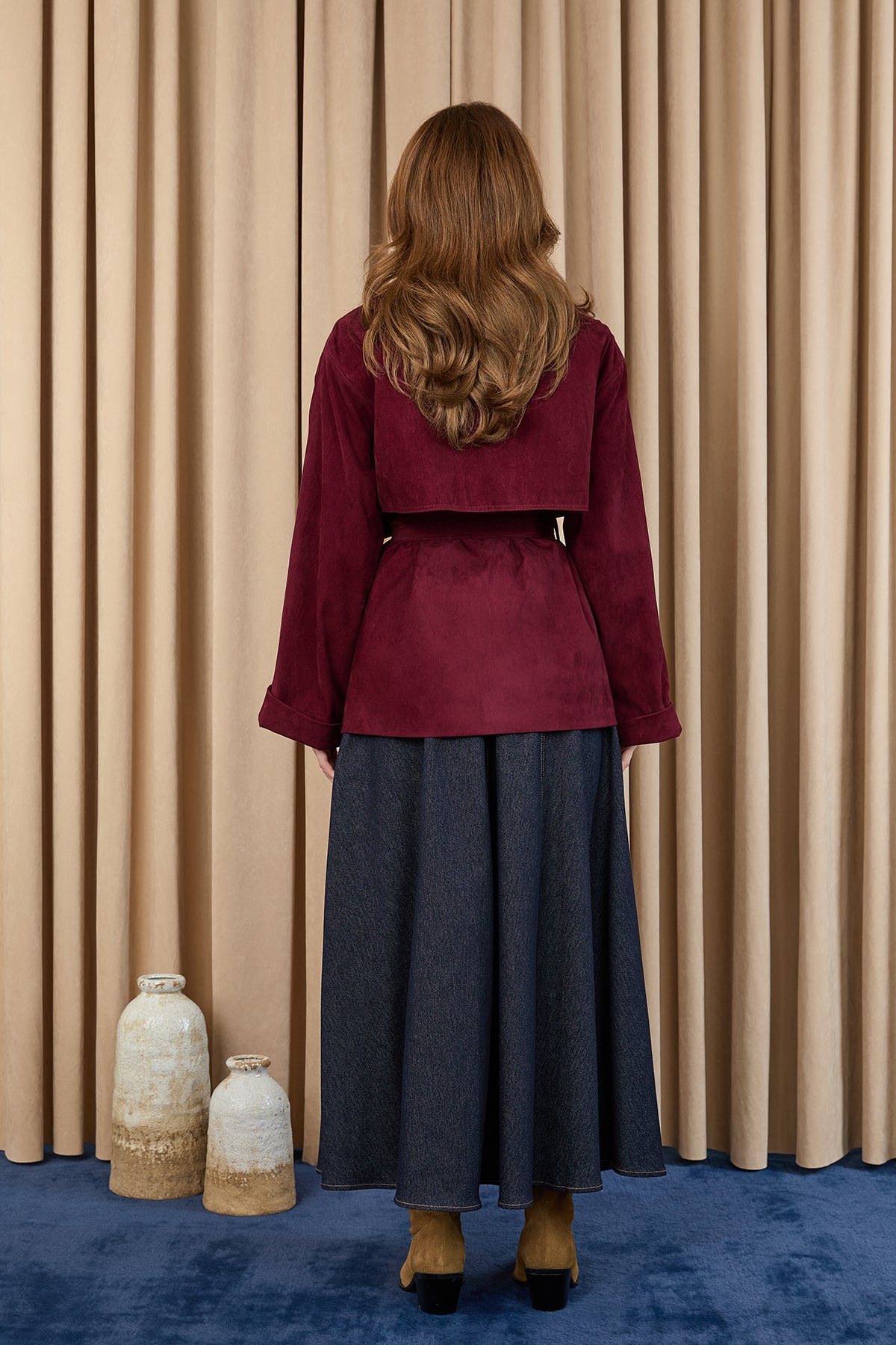 Kadın Broş Detaylı Kısa Trench  - 32405