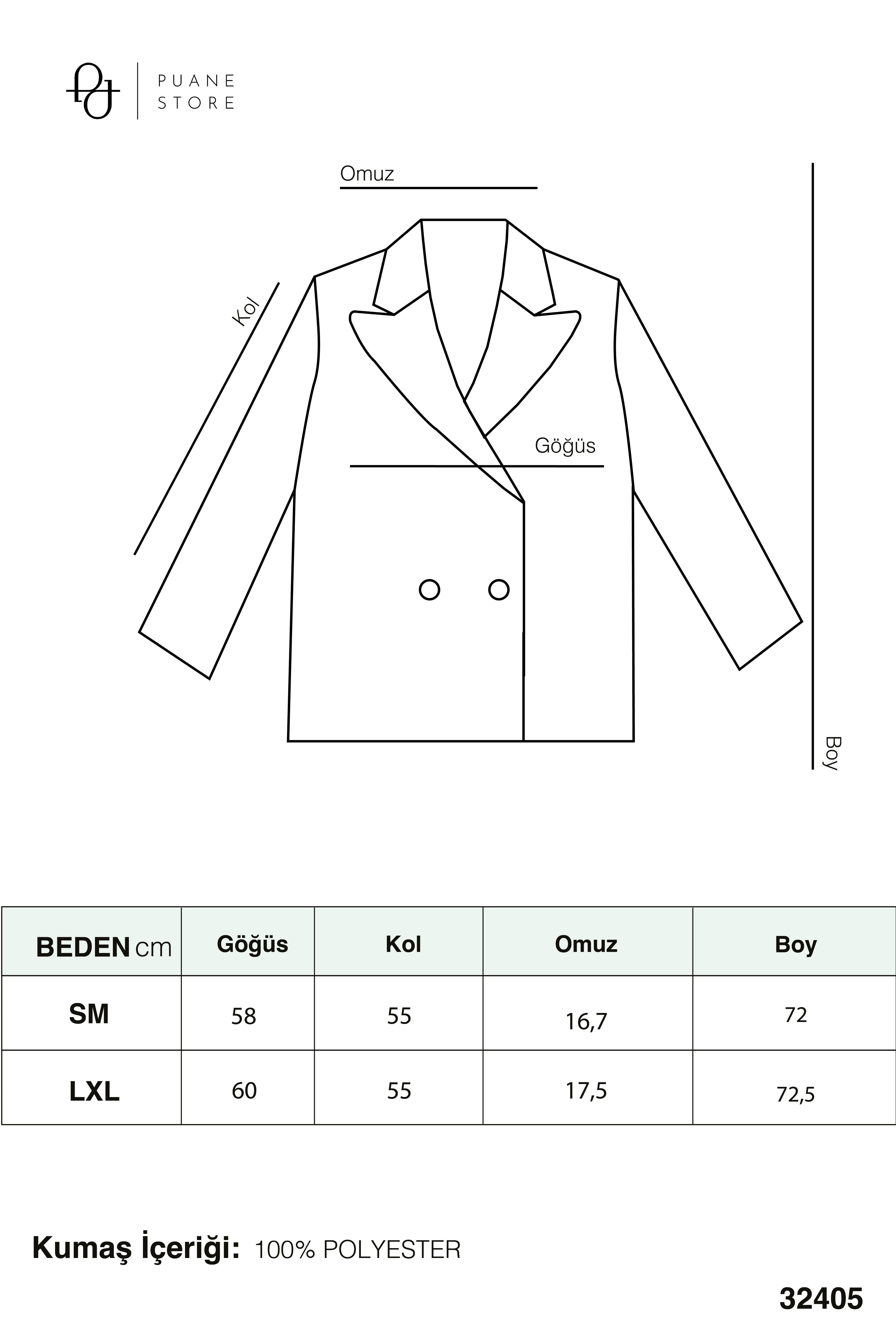 Kadın Broş Detaylı Kısa Trench  - 32405