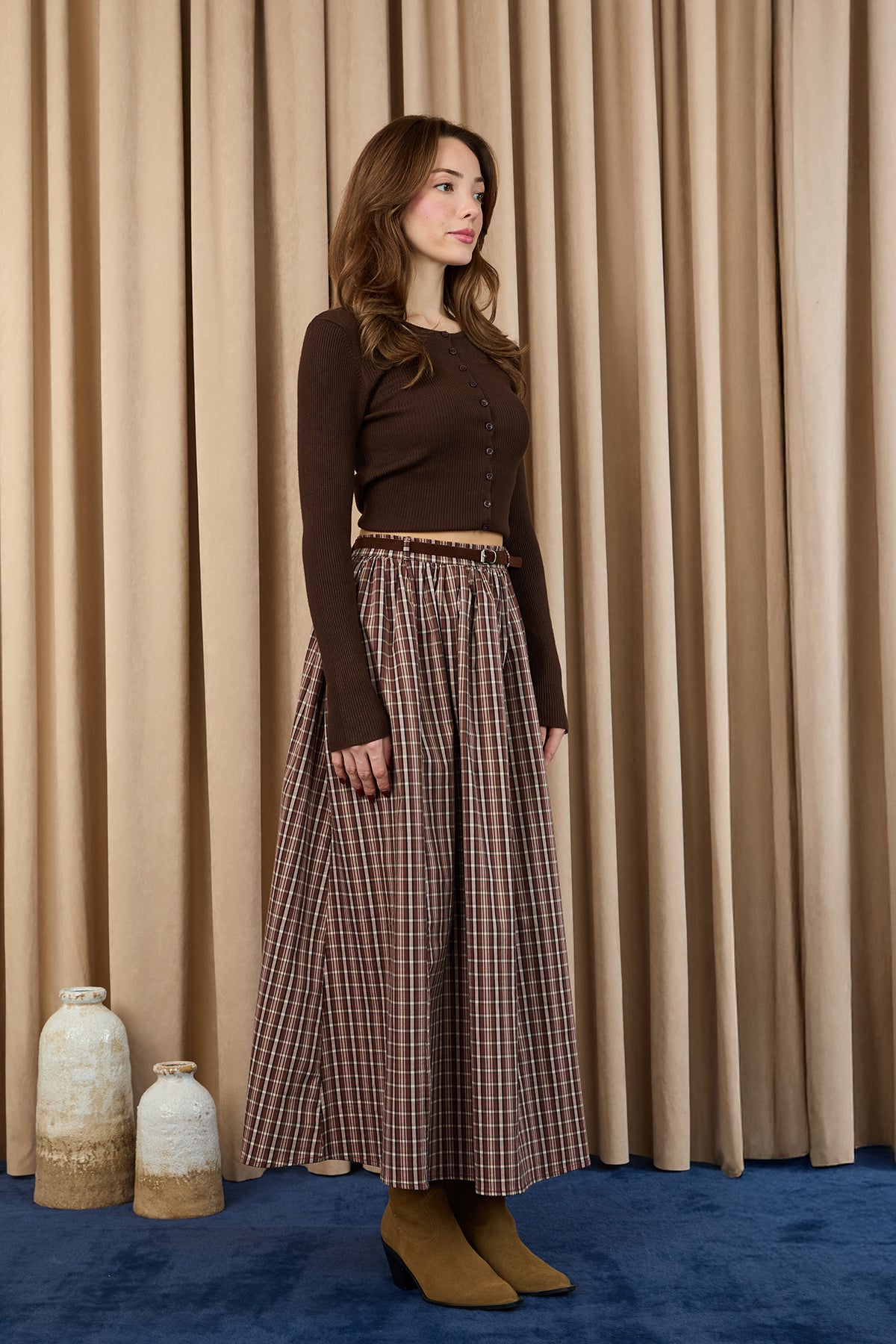 Kadın Ekose Etek  -  32418ETK