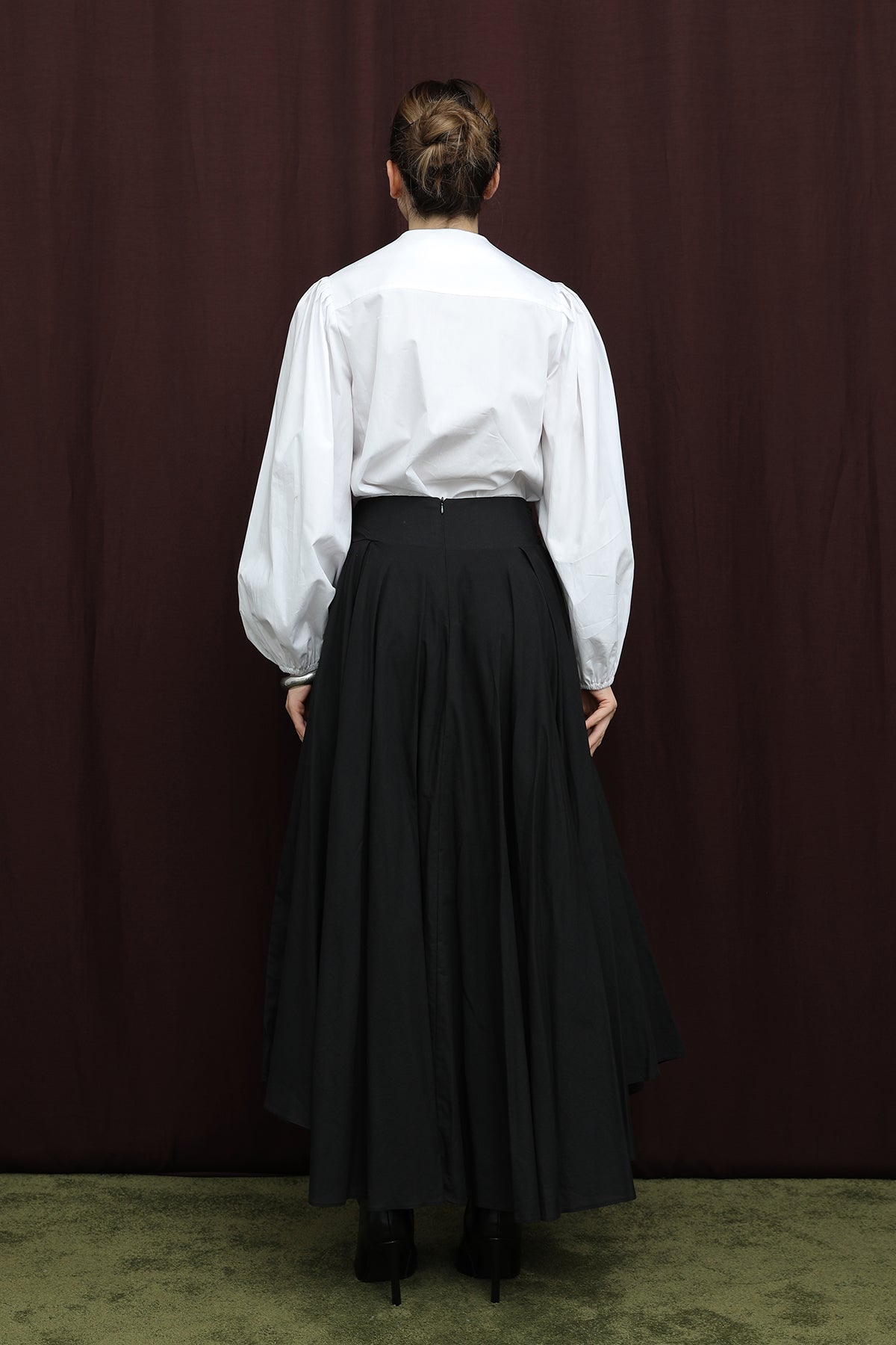 Kadın Bel Kuşaklı Asimetrik Kesim Etek  -  32420ETK