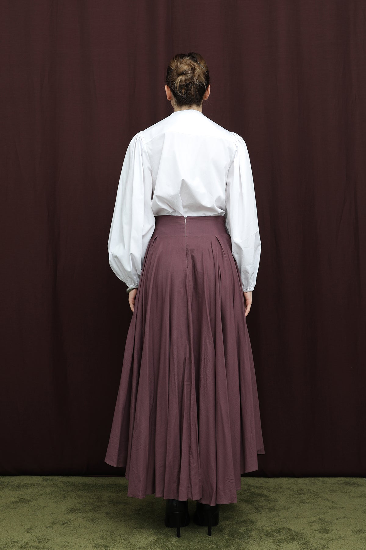 Kadın Bel Kuşaklı Asimetrik Kesim Etek  -  32420ETK