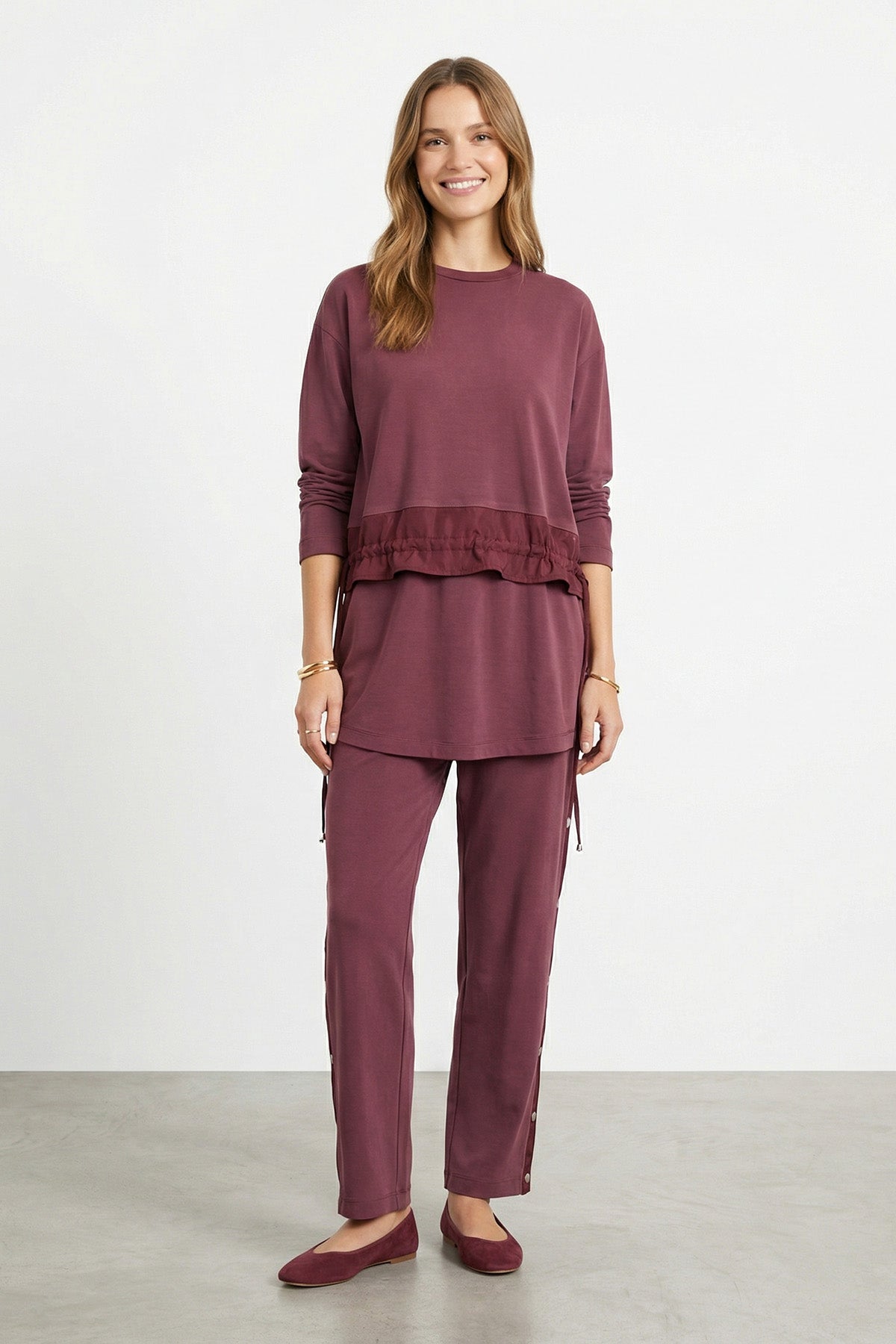 Kadın Bel Sıkma Detaylı Modal Takım – 14456TKS