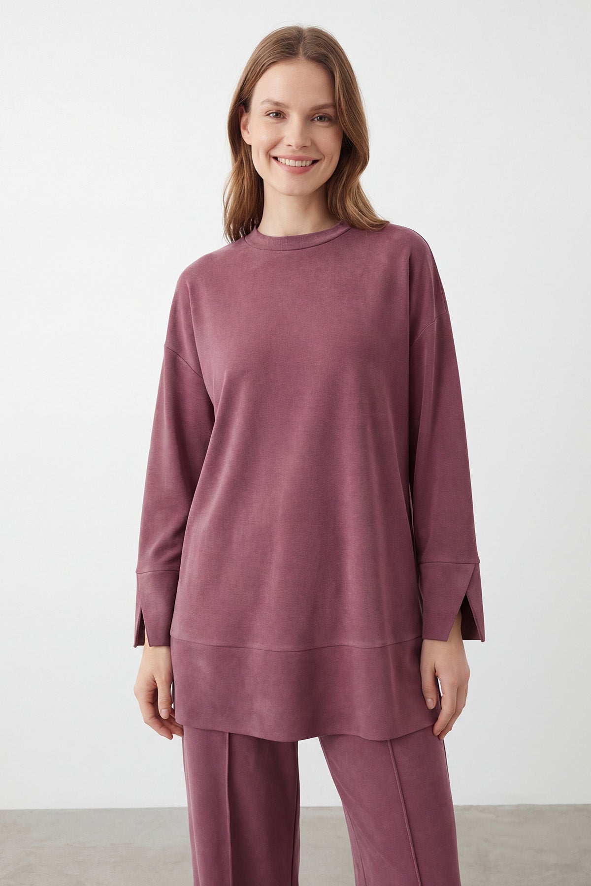 Kadın Rahat Kesim Tunik Pantolon Takım-14457TKS