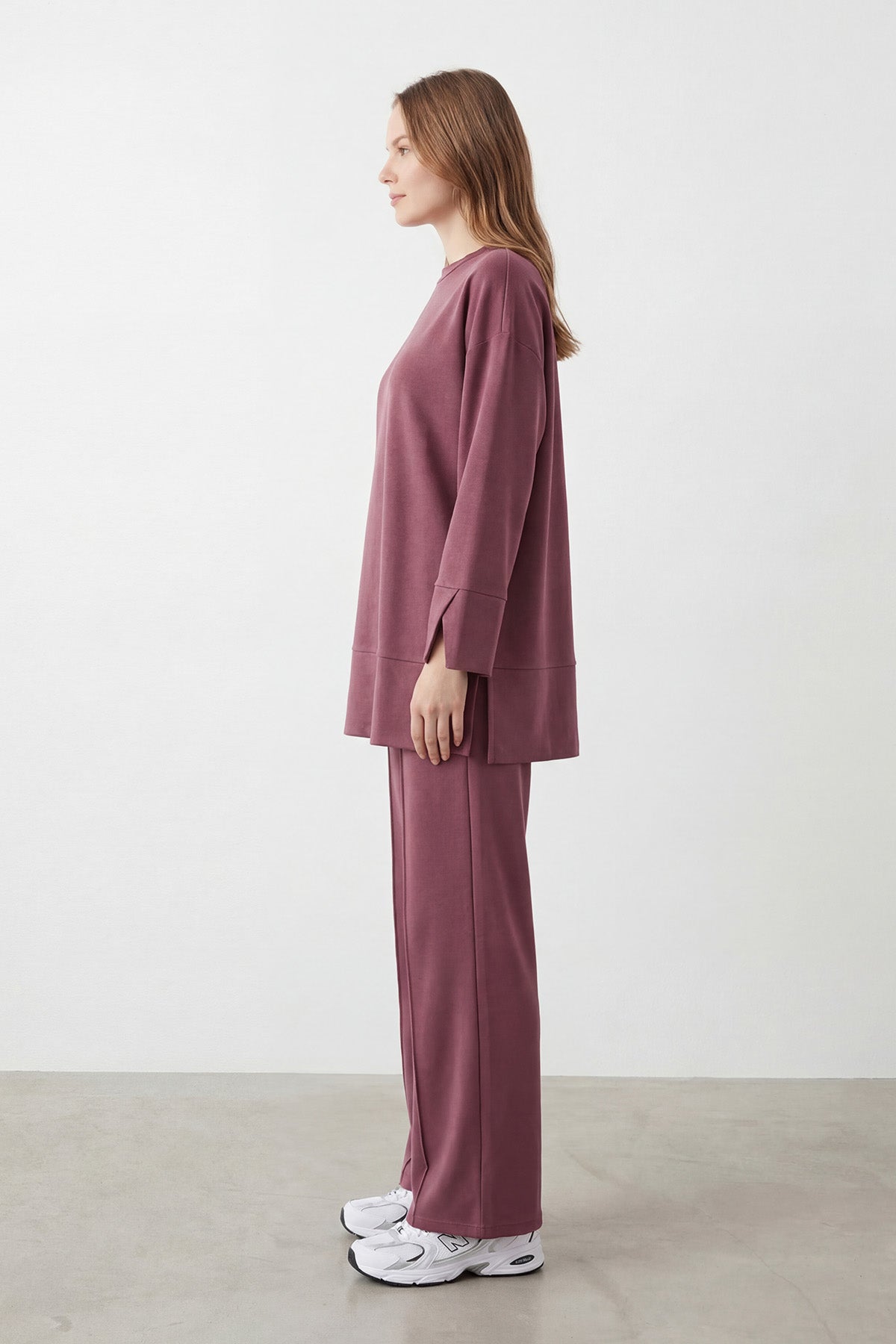 Kadın Rahat Kesim Tunik Pantolon Takım-14457TKS