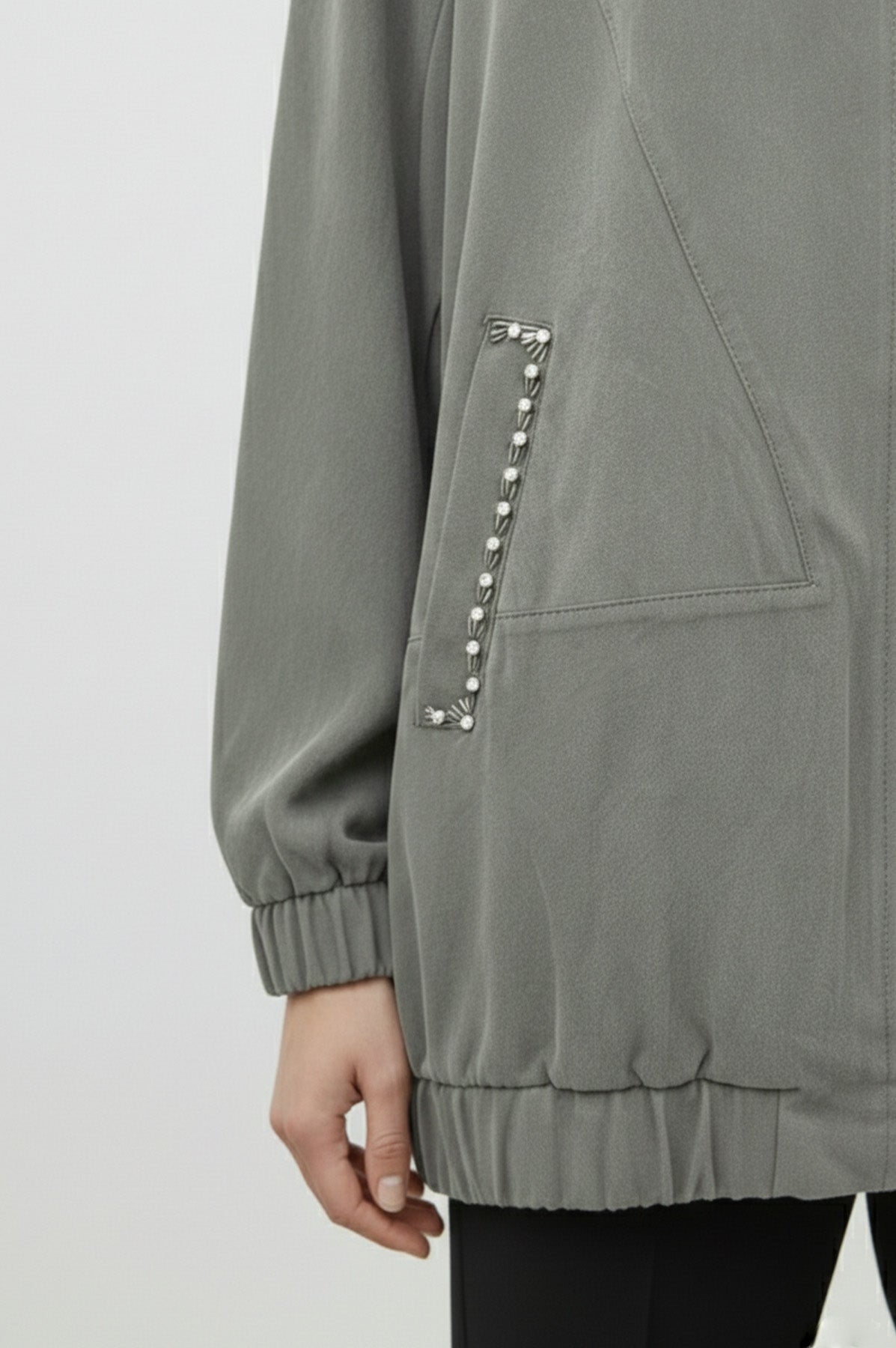 Kadın Cep Detaylı Fermuarlı Süet Ceket - 15258CKT