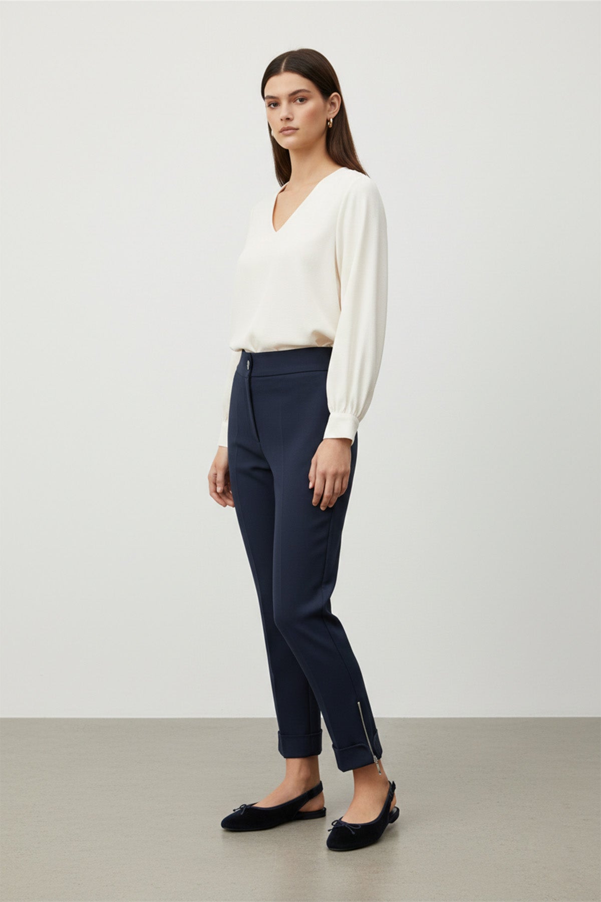 Kadın Paça Fermuar Detaylı Klasik Pantolon – 18294PNT