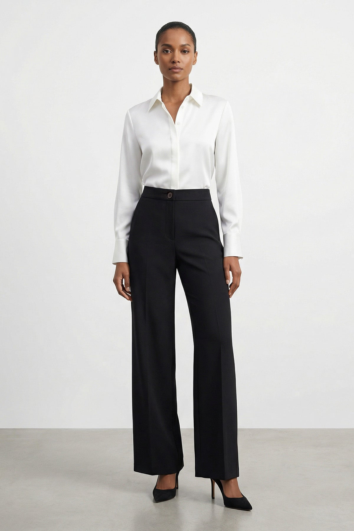 Kadın Yüksek Bel  Geniş Paça Pantolon – 18298PNT