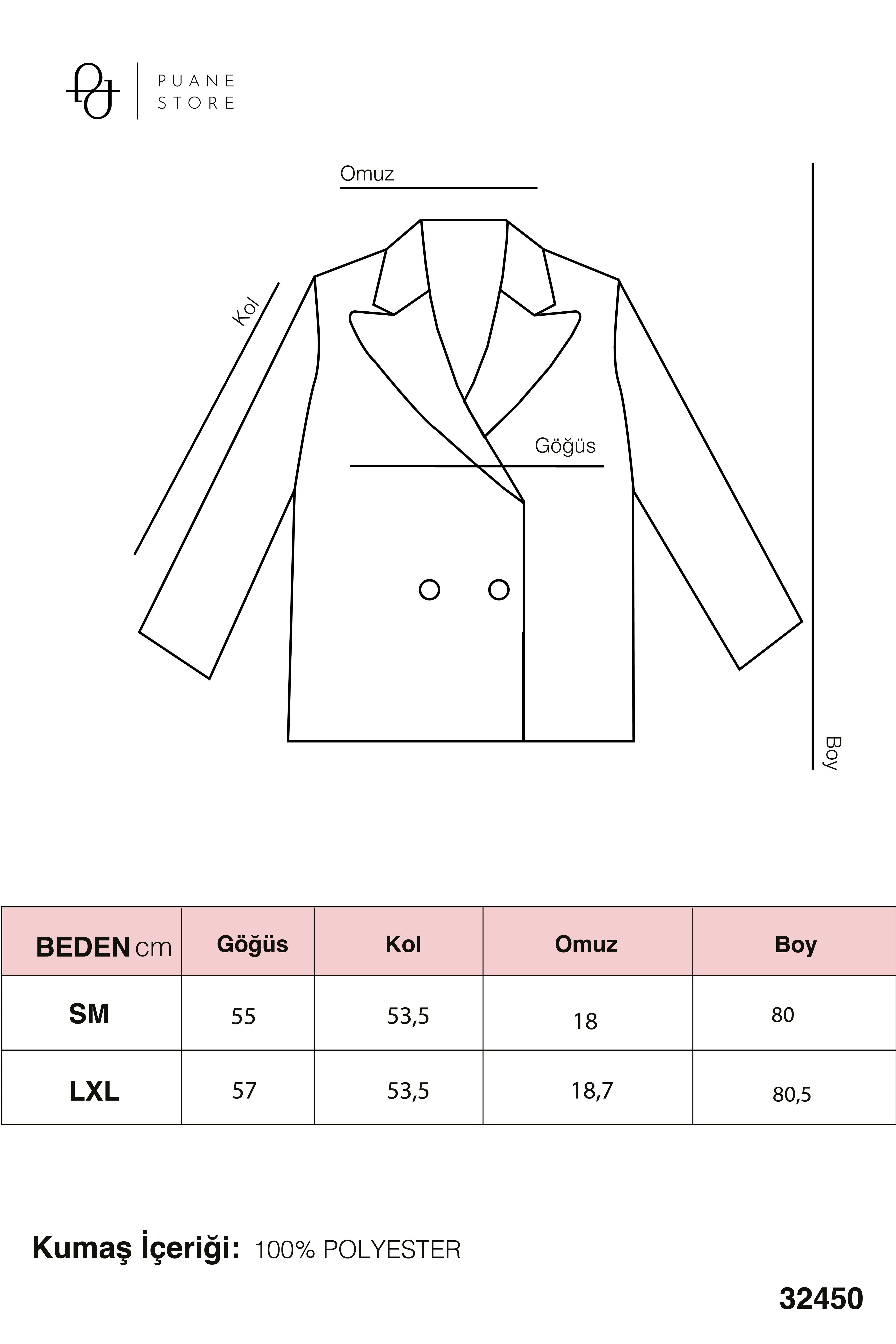 Kadın Balon Kol  Detaylı Kemerli  Kısa Trenchcoat-32450TRC