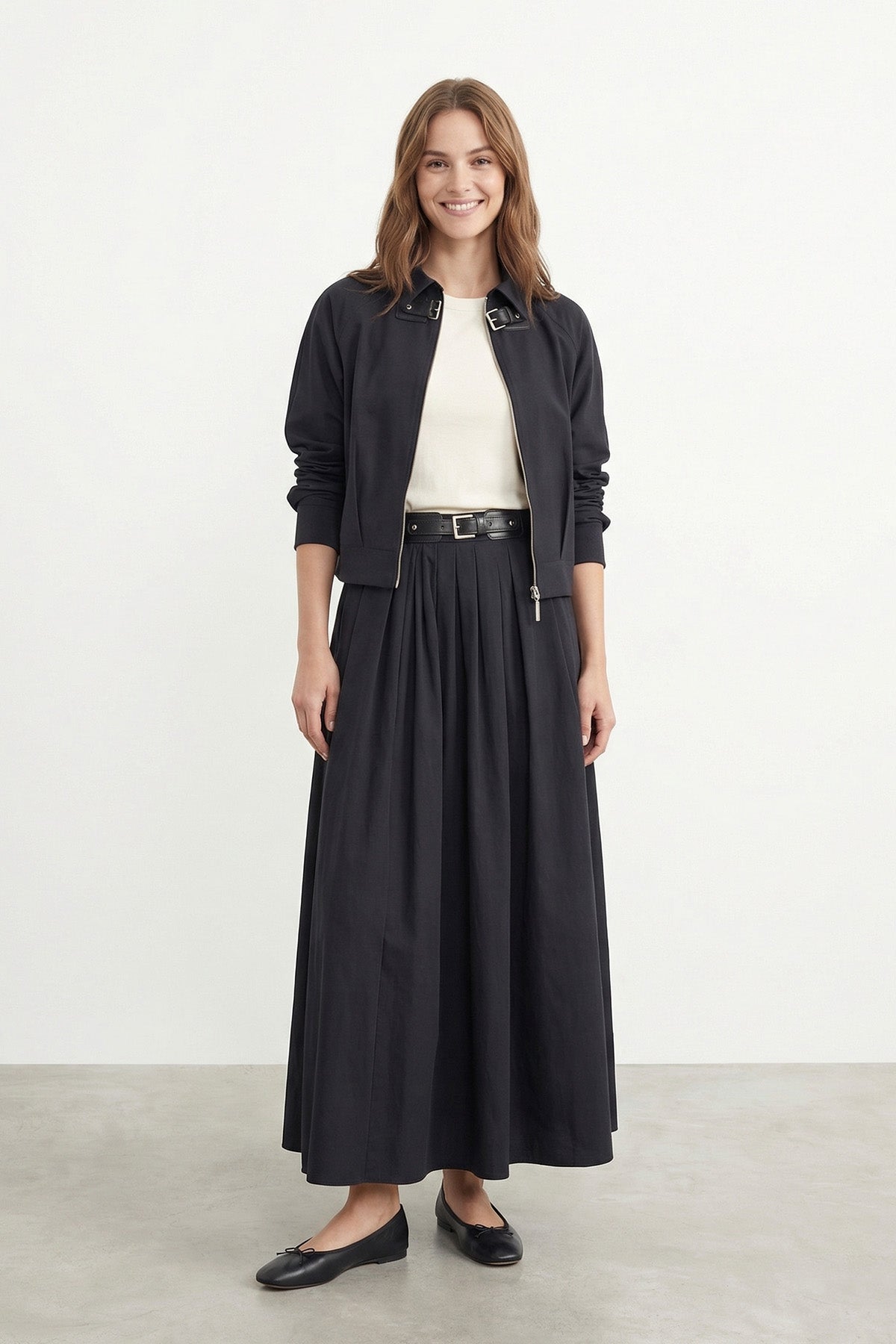 Kadın Kemerli Uzun Dokuma Etek – 32453ETK