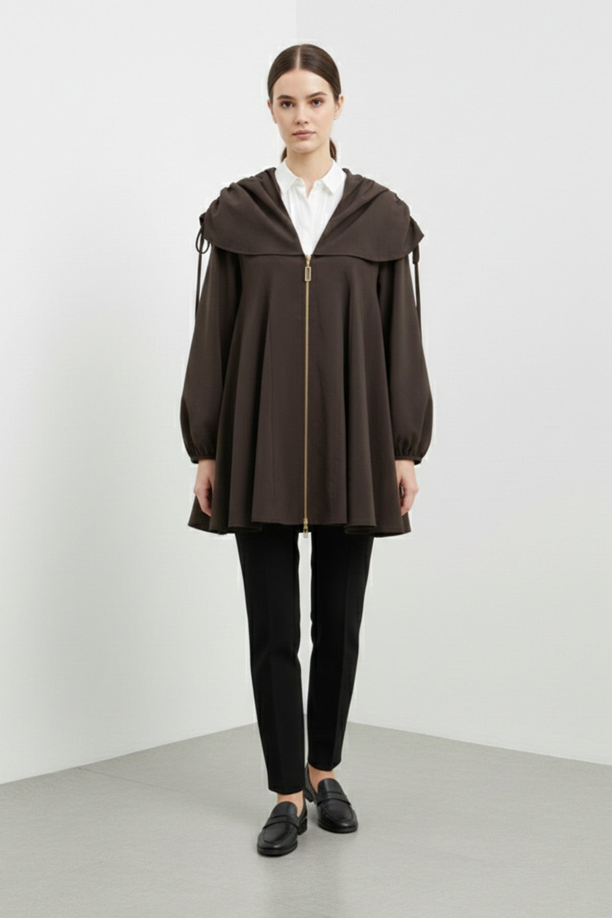 Kadın  Salaş  Yaka Detaylı Ceket -32457CKT