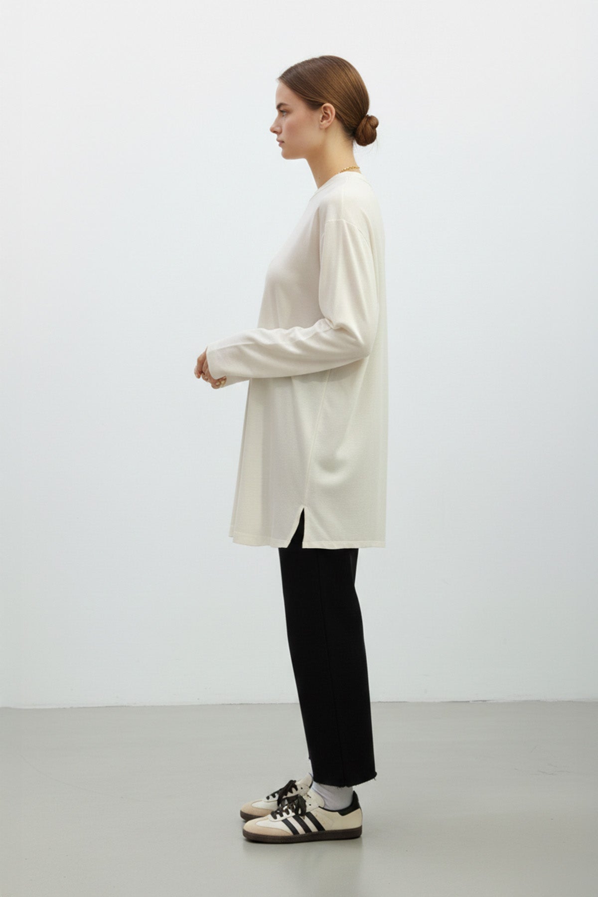 Kadın Basic Uzun Kollu Salaş Tunik-40017
