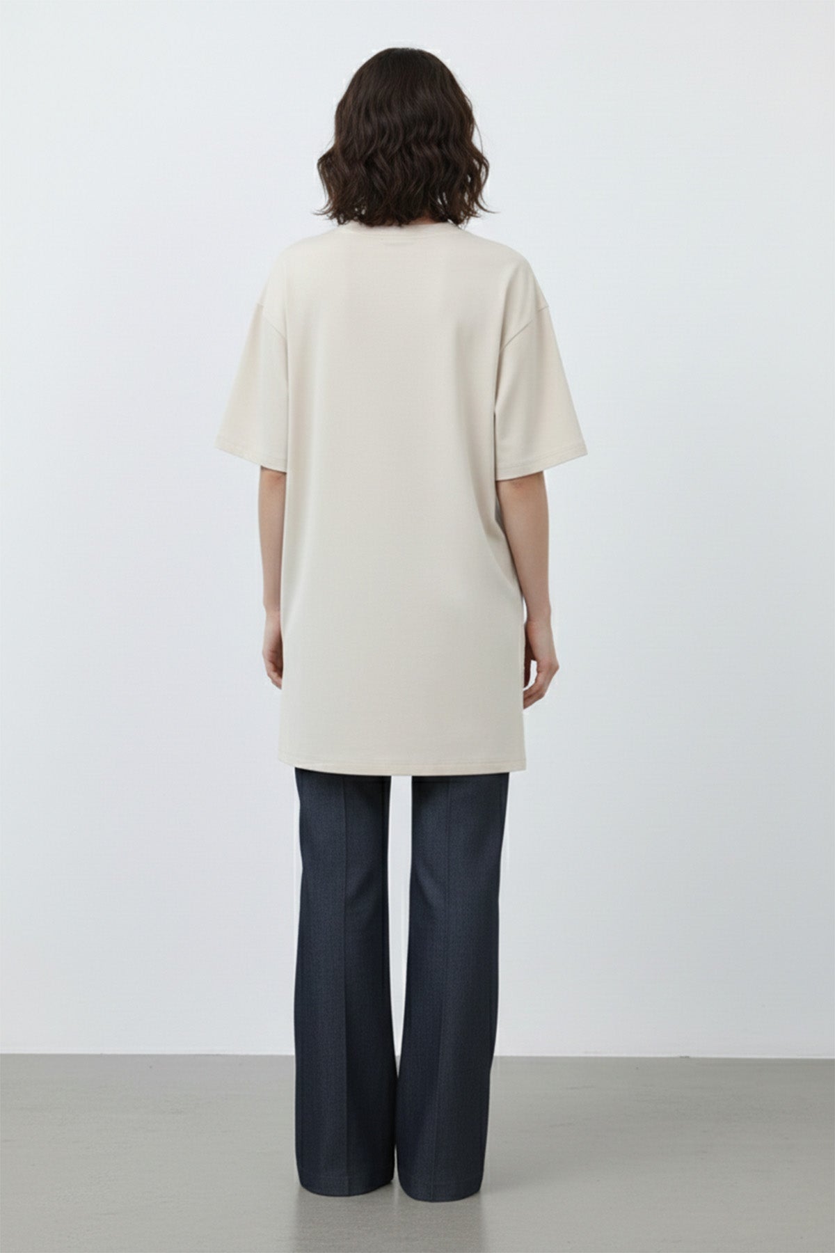 Kadın Uzun Bol Kesim Tshirt - 40009TSH