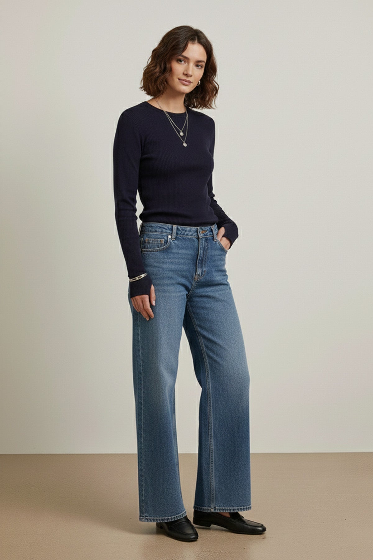 Kadın Parmak Geçirmeli Uzun Kollu Bluz - 40020BLZ