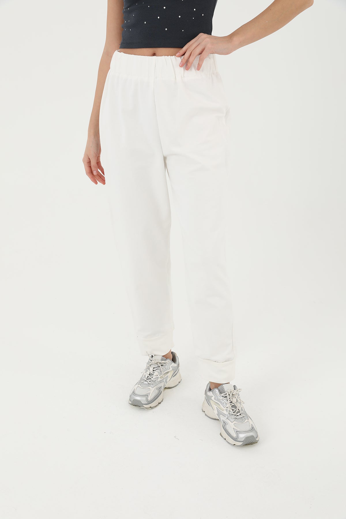 Kadın Ribana Detaylı Eşofman Altı - 30189PNT