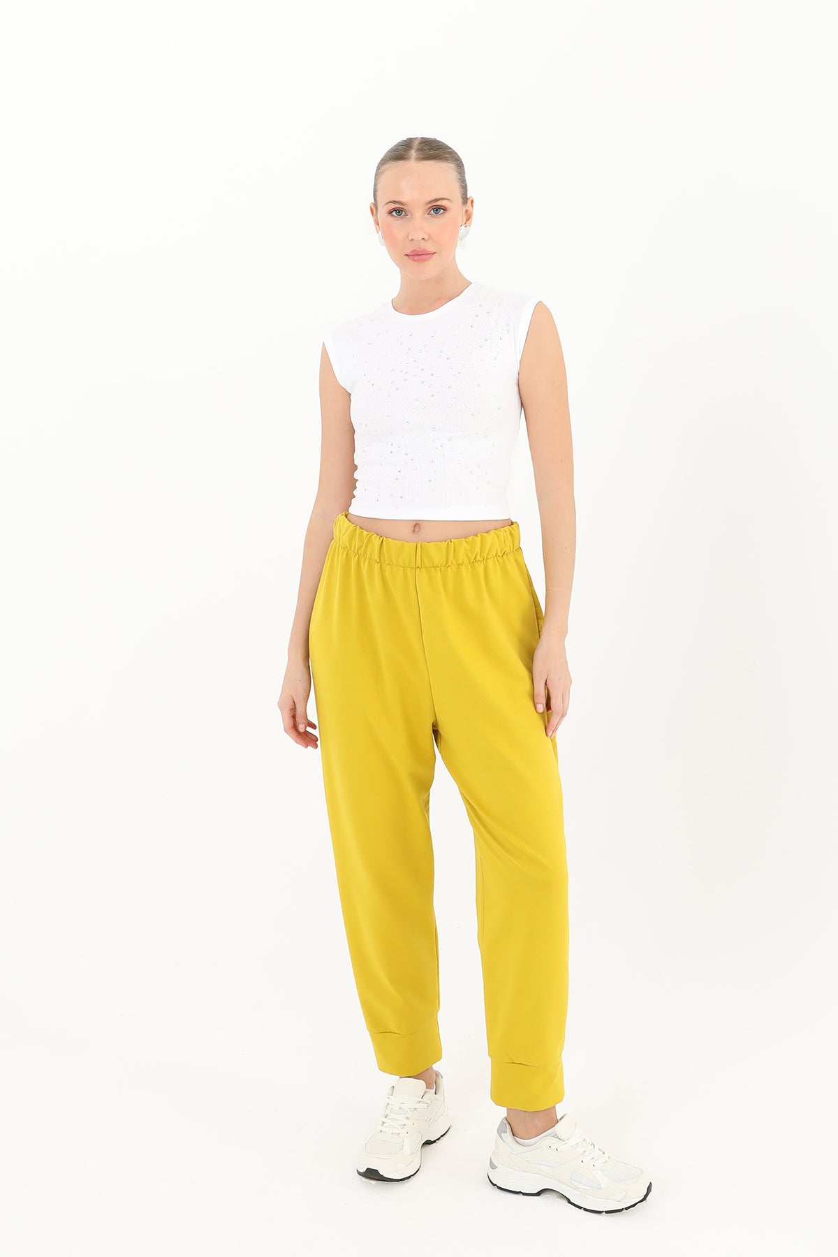 Kadın Ribana Detaylı Eşofman Altı - 30189PNT