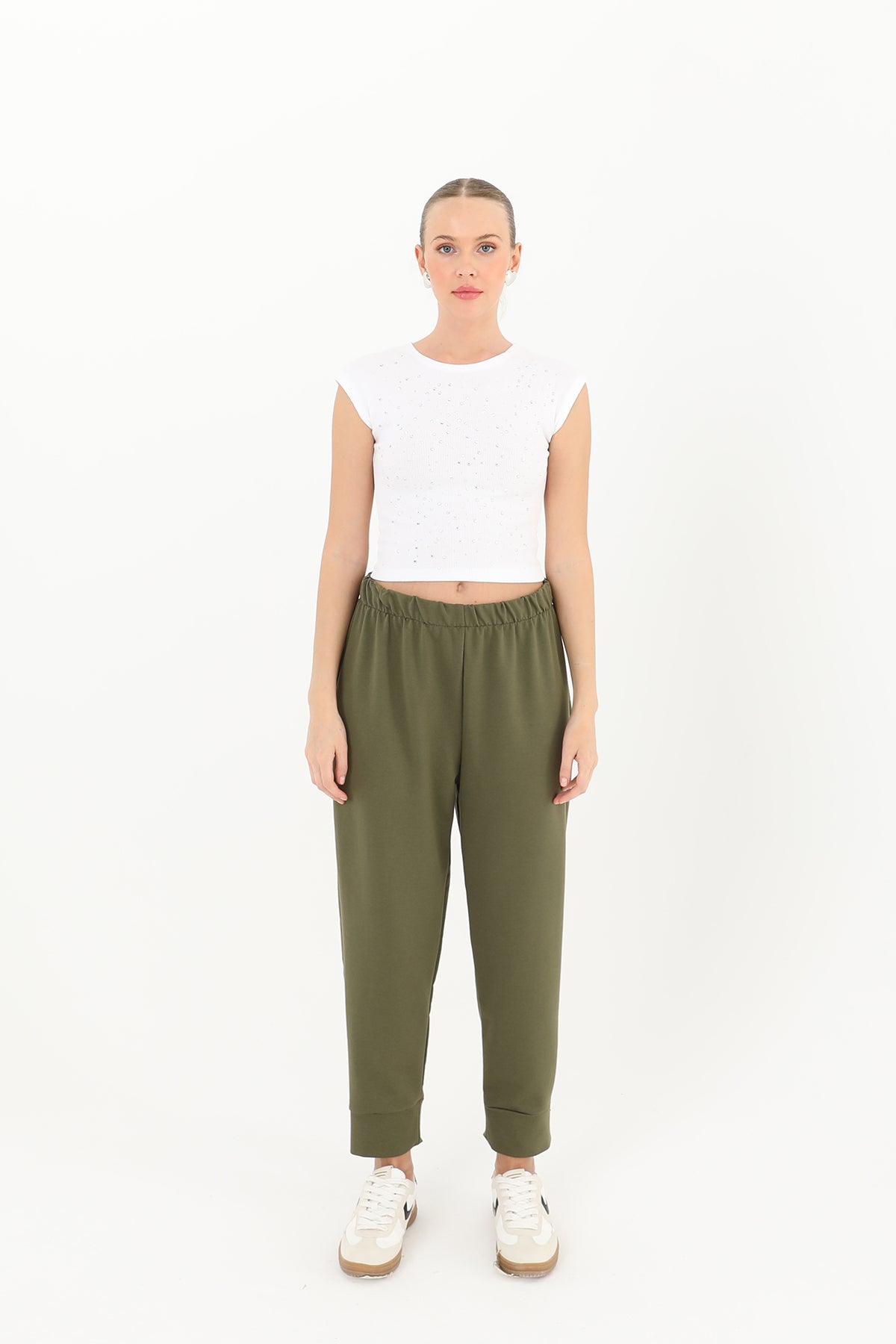 Kadın Ribana Detaylı Eşofman Altı - 30189PNT